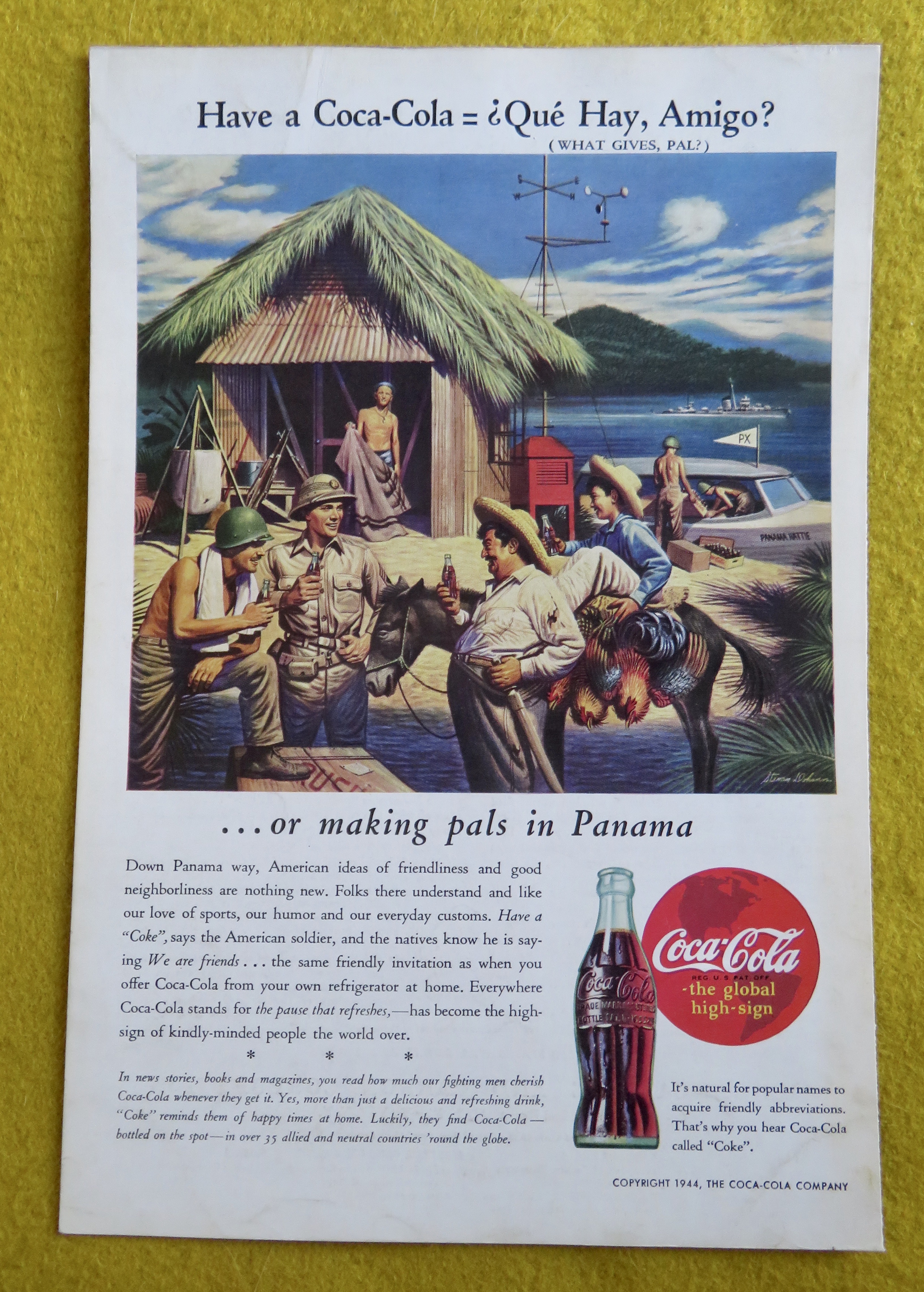 1944 Coca Cola (Coke) with Soldiers in Panama