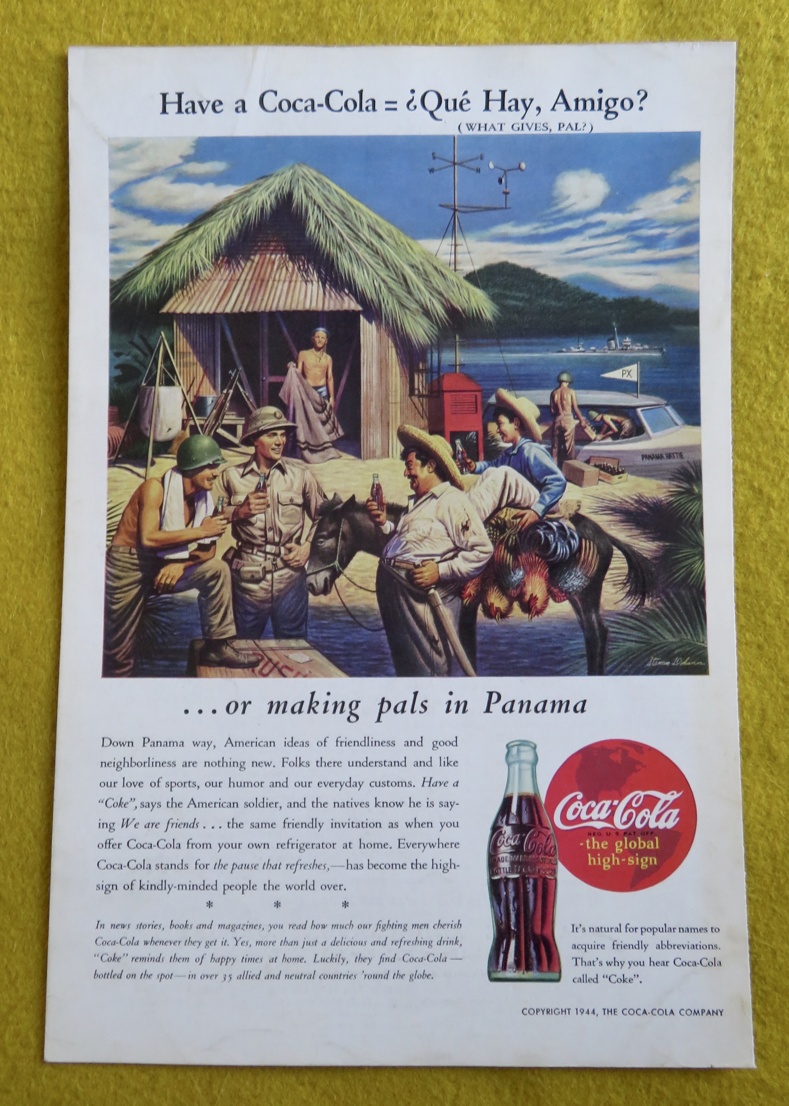 1944 Coca Cola (Coke) with Soldiers in Panama