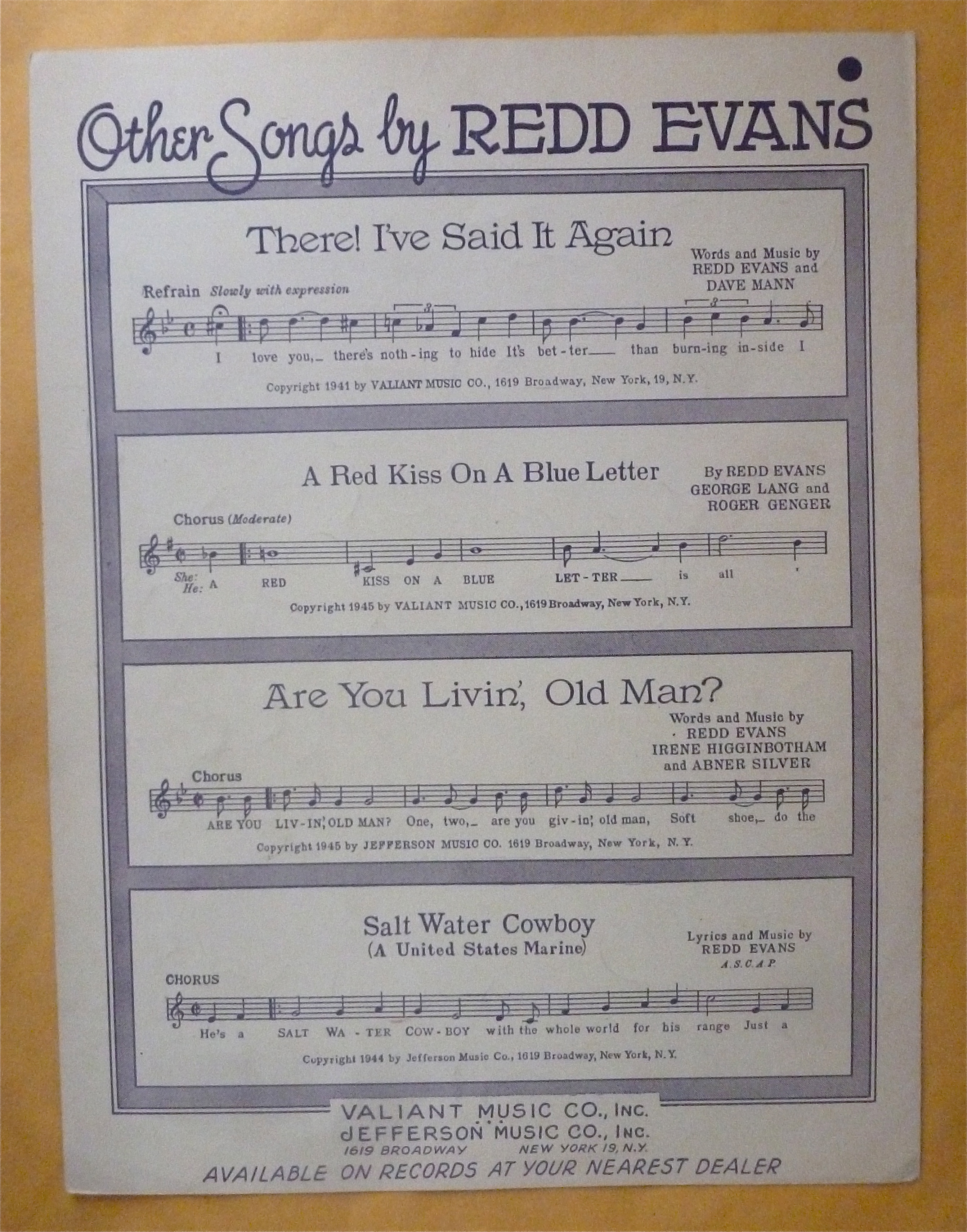 Sheet Music For 1947 Dance Ballerina Dance