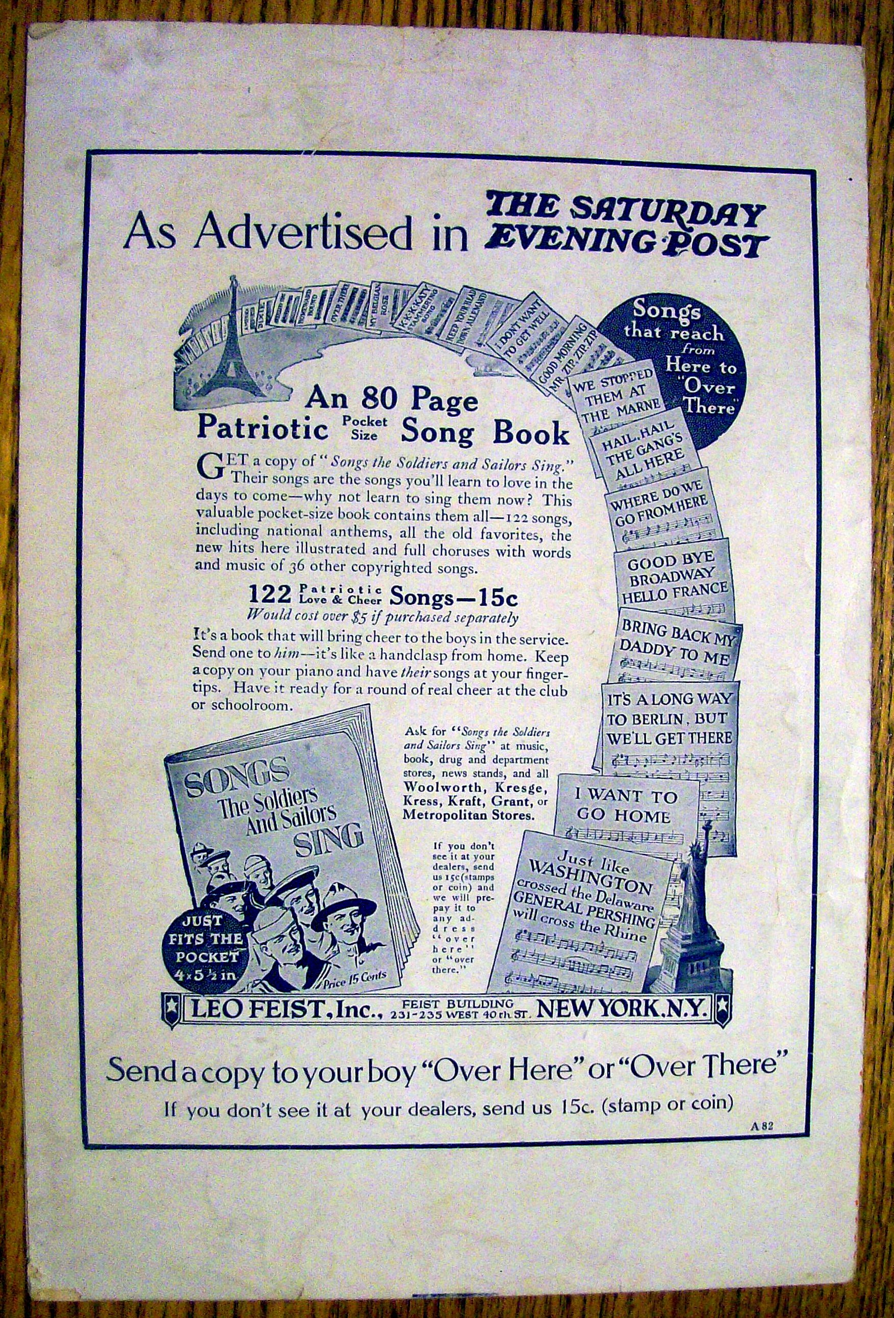 Sheet Music For 1918 My American Blighty