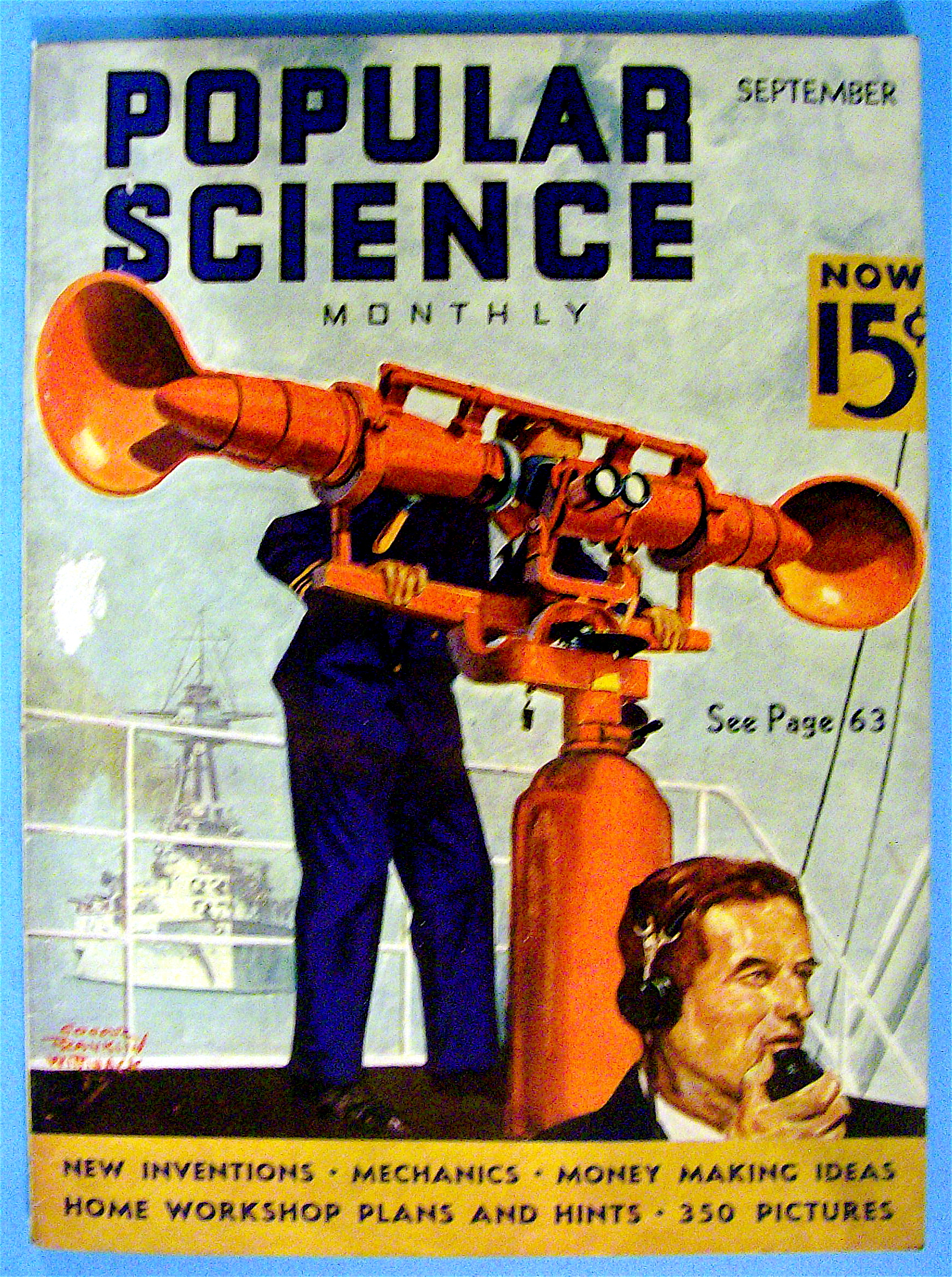 Popular Science Magazine September 1937 Sound Detector