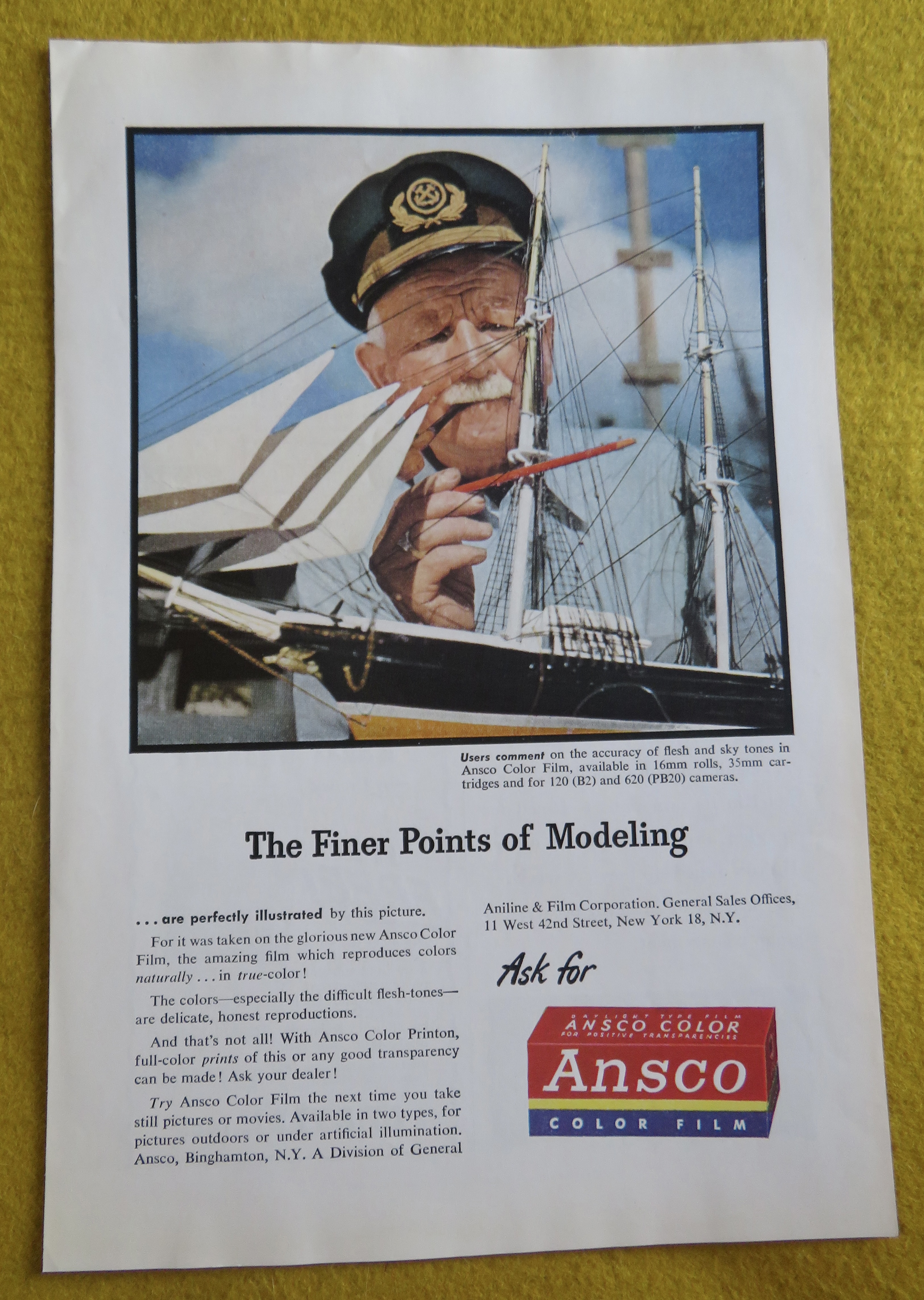 1946 Ansco Color Film with Man Building A Ship