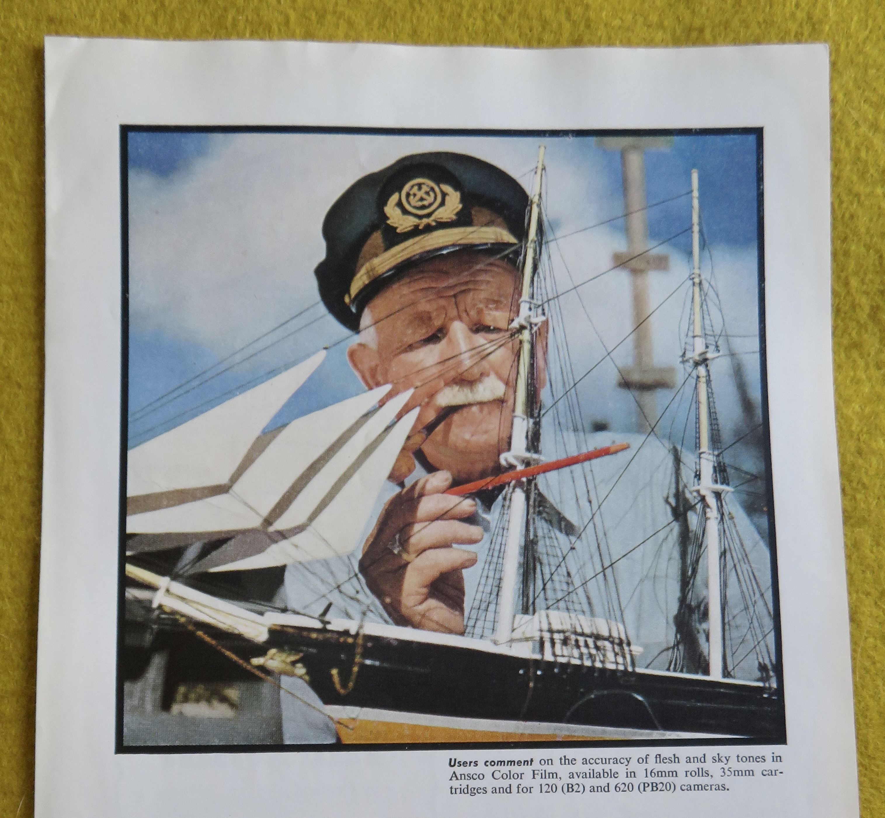 1946 Ansco Color Film with Man Building A Ship