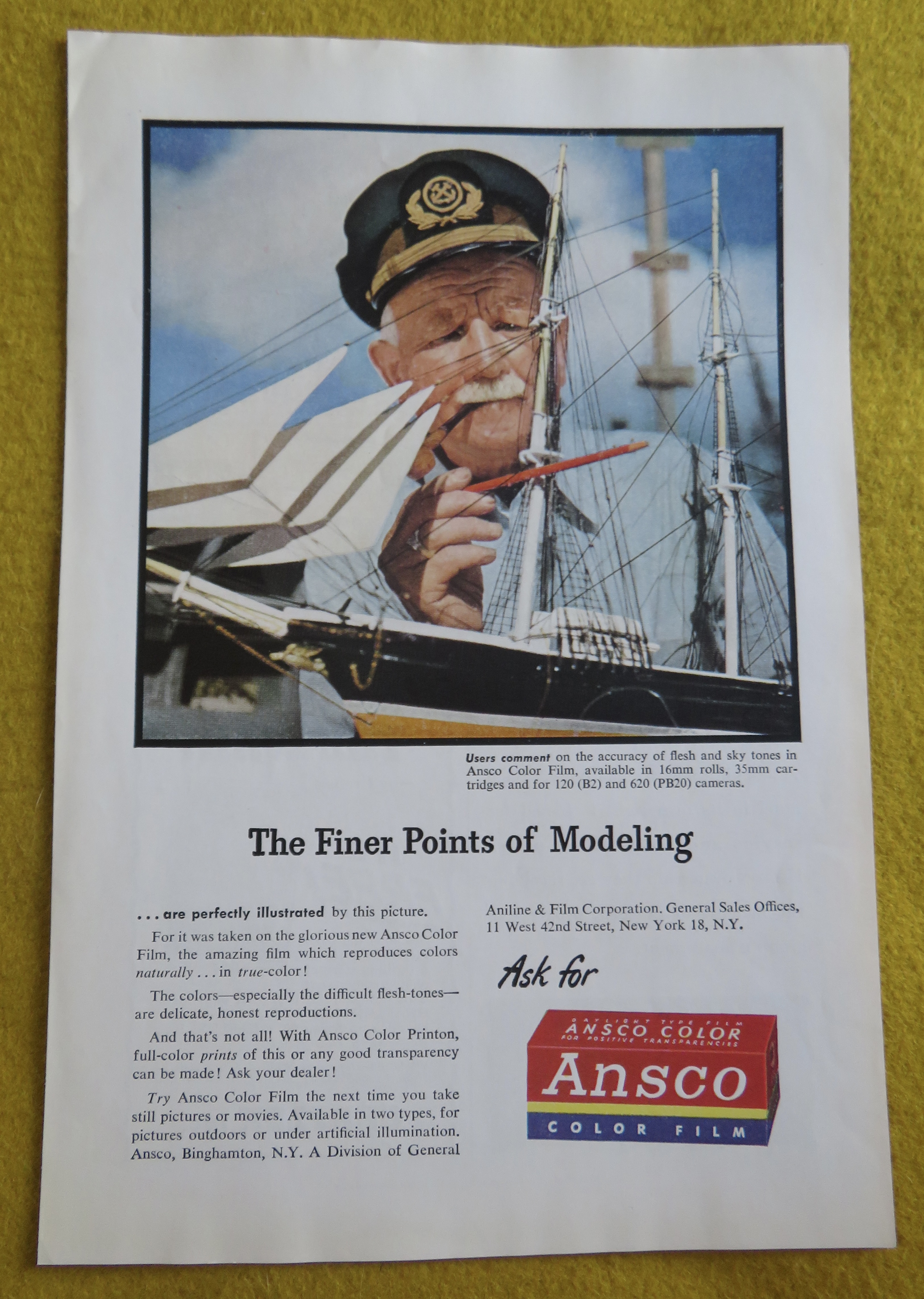 1946 Ansco Color Film with Man Building A Ship