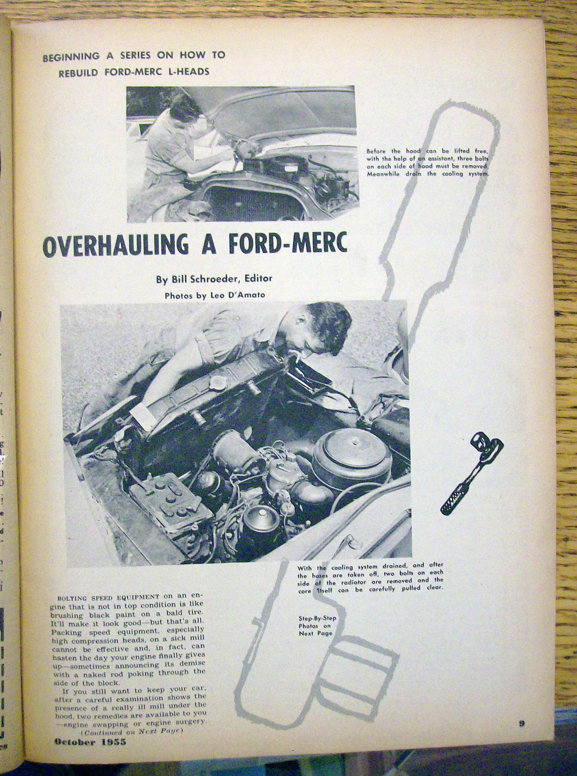 Speed Mechanics October 1955 Overhauling A Ford-Merc