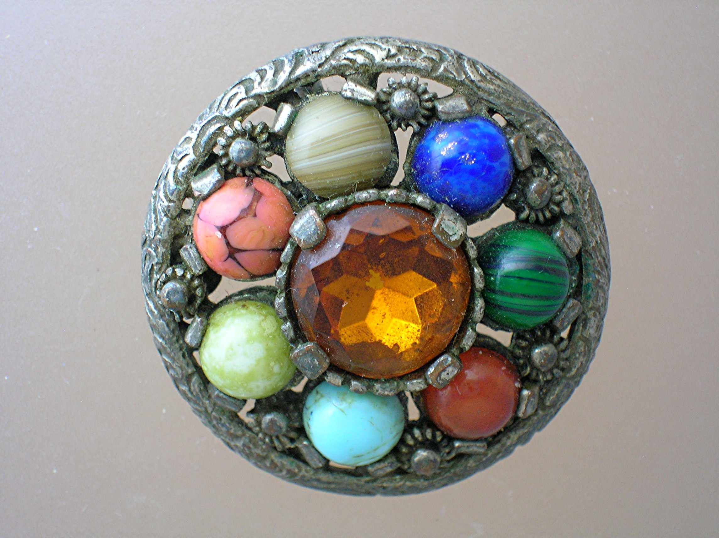 MIRACLE  Multi Jewelled MIRACLE Brooch Pendant