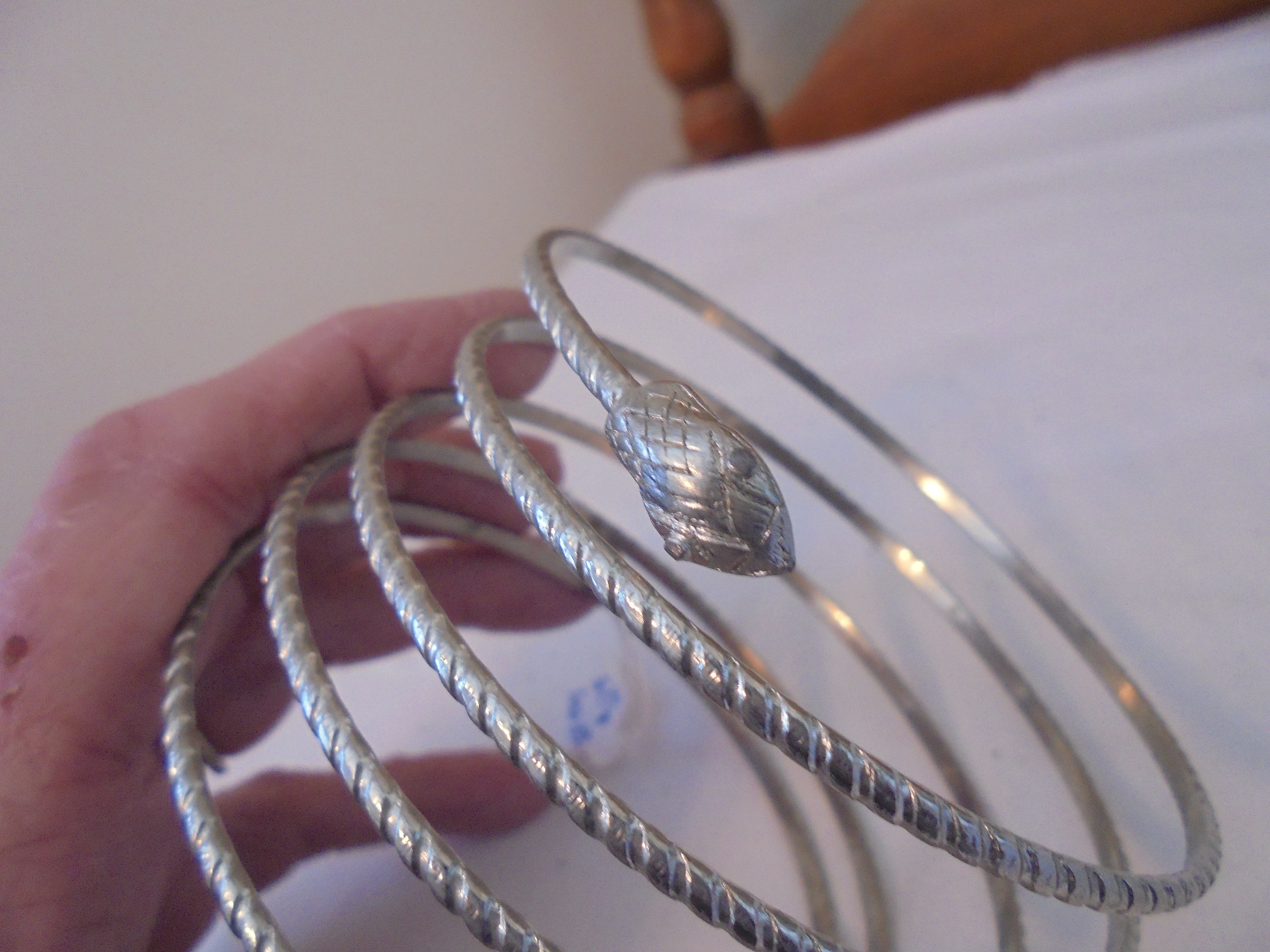 Snake Bracelet Silver Tone Coil