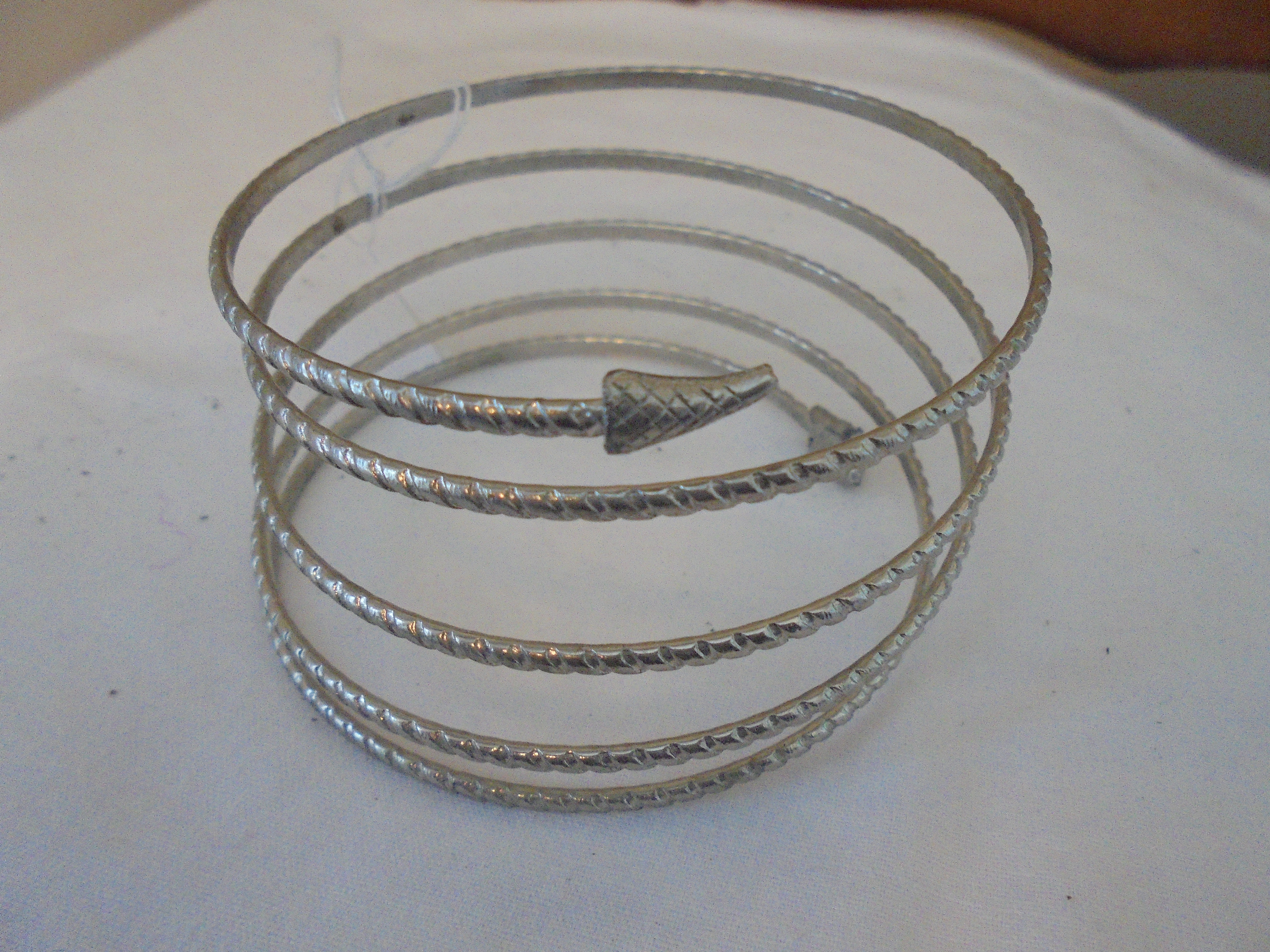 Snake Bracelet Silver Tone Coil