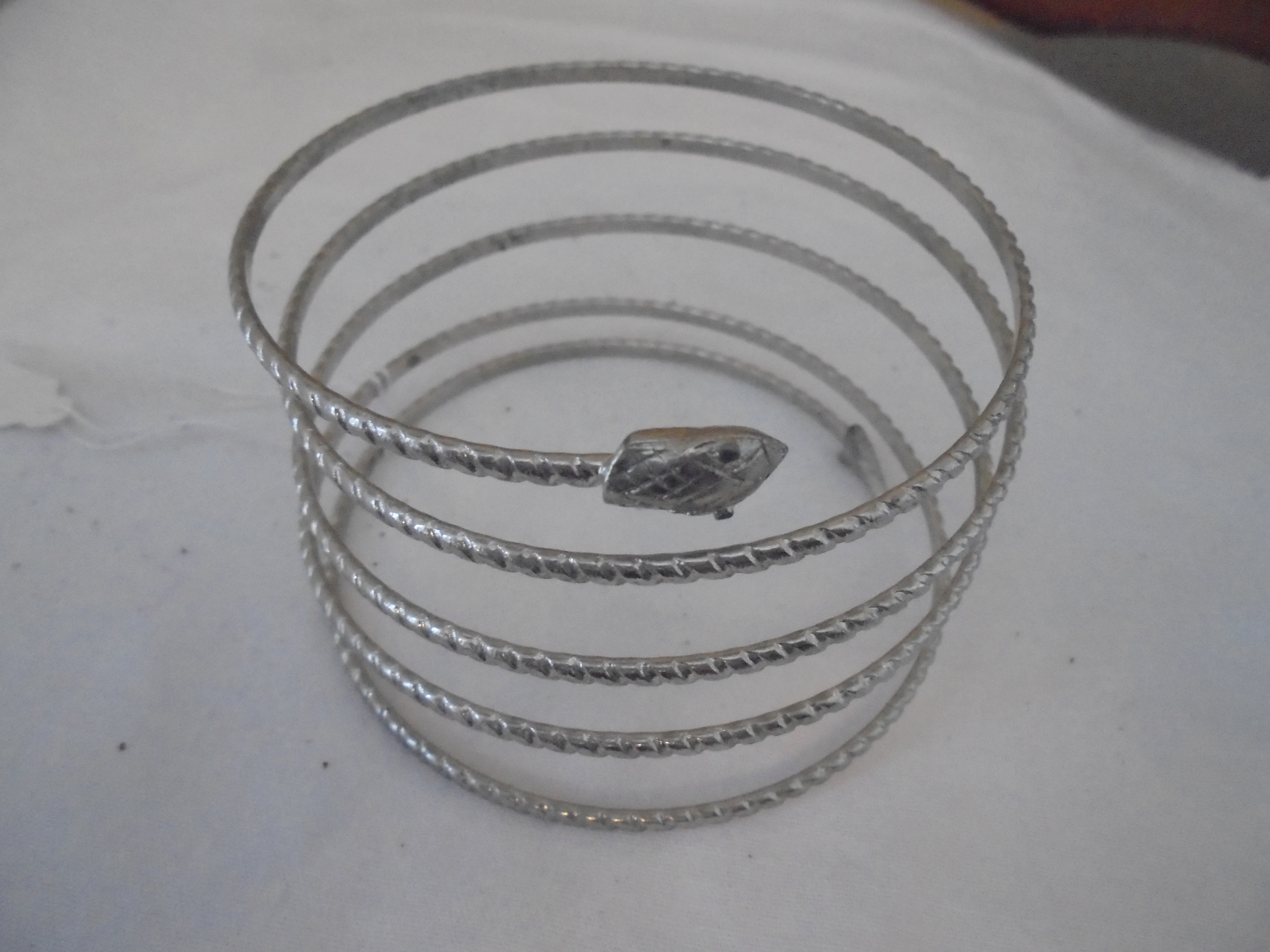 Snake Bracelet Silver Tone Coil