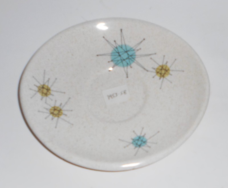 VINTAGE Franciscan Pottery Starburst Saucer w/Delleen Enge Sticker