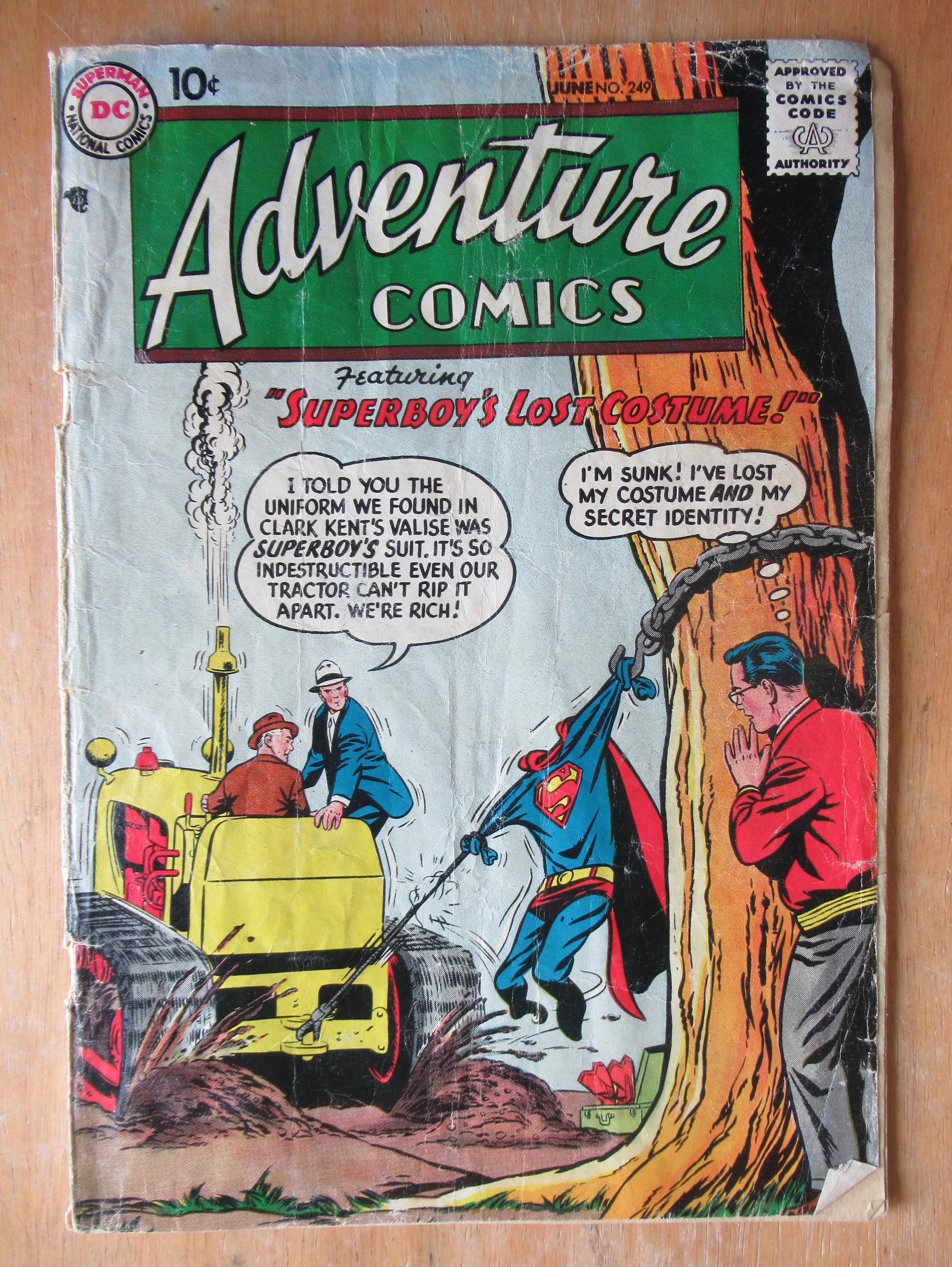 Adventure Comics June 1958 Superboy's Lost Costume