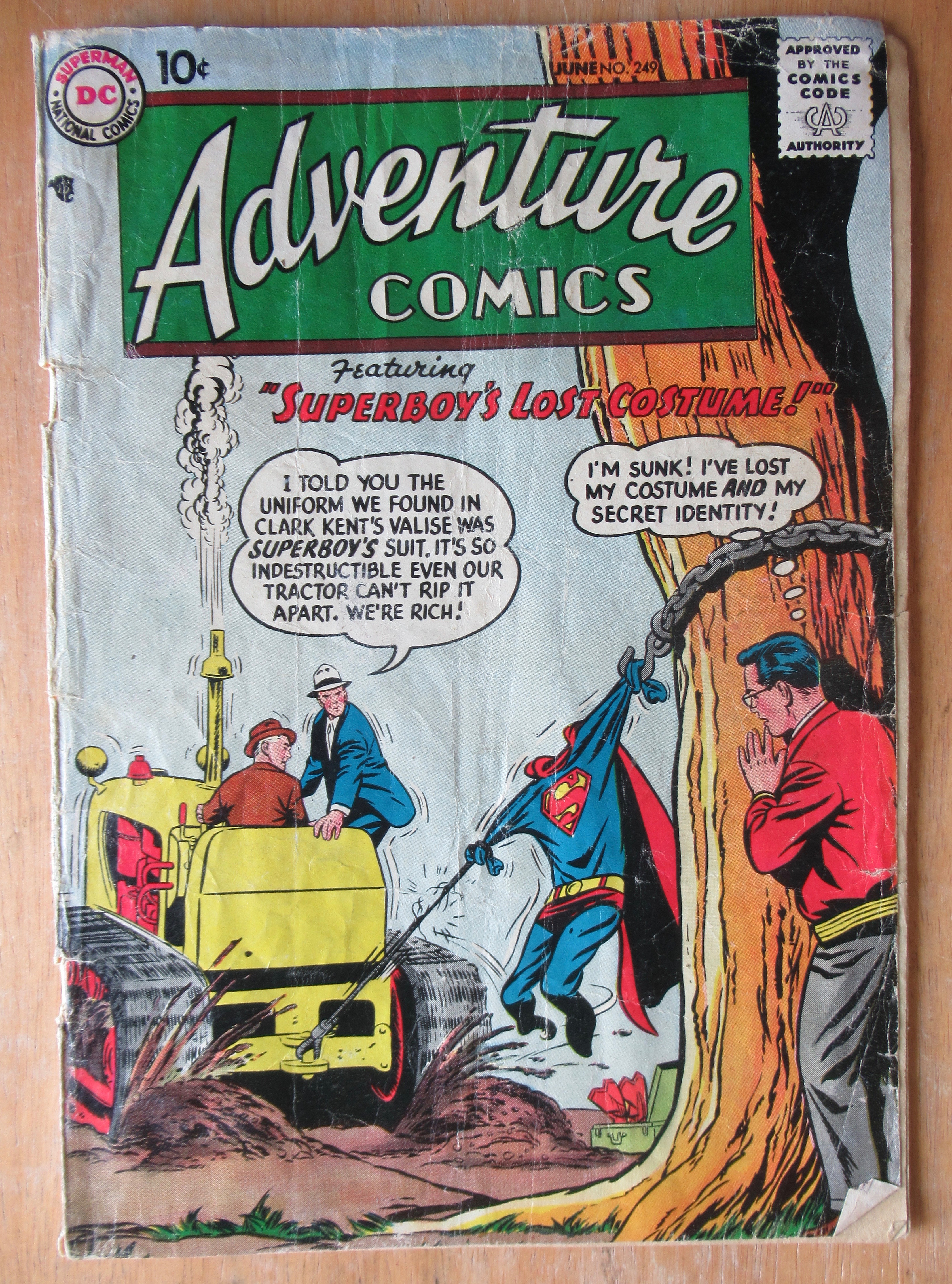 Adventure Comics June 1958 Superboy's Lost Costume
