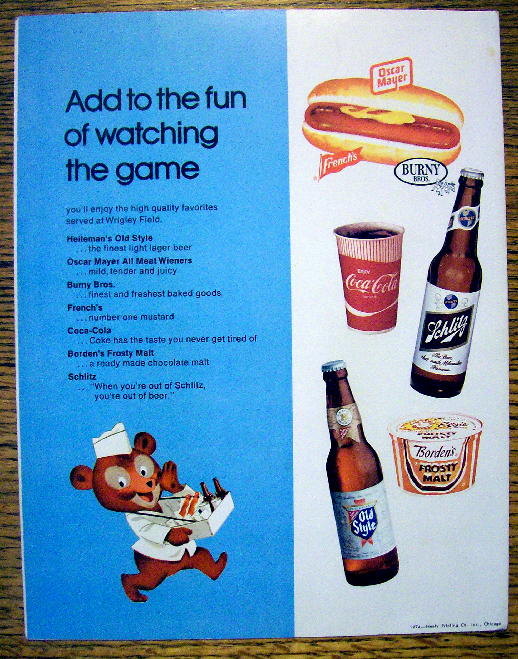Chicago Cubs vs. Cincinnati Reds Scorecard May 1974