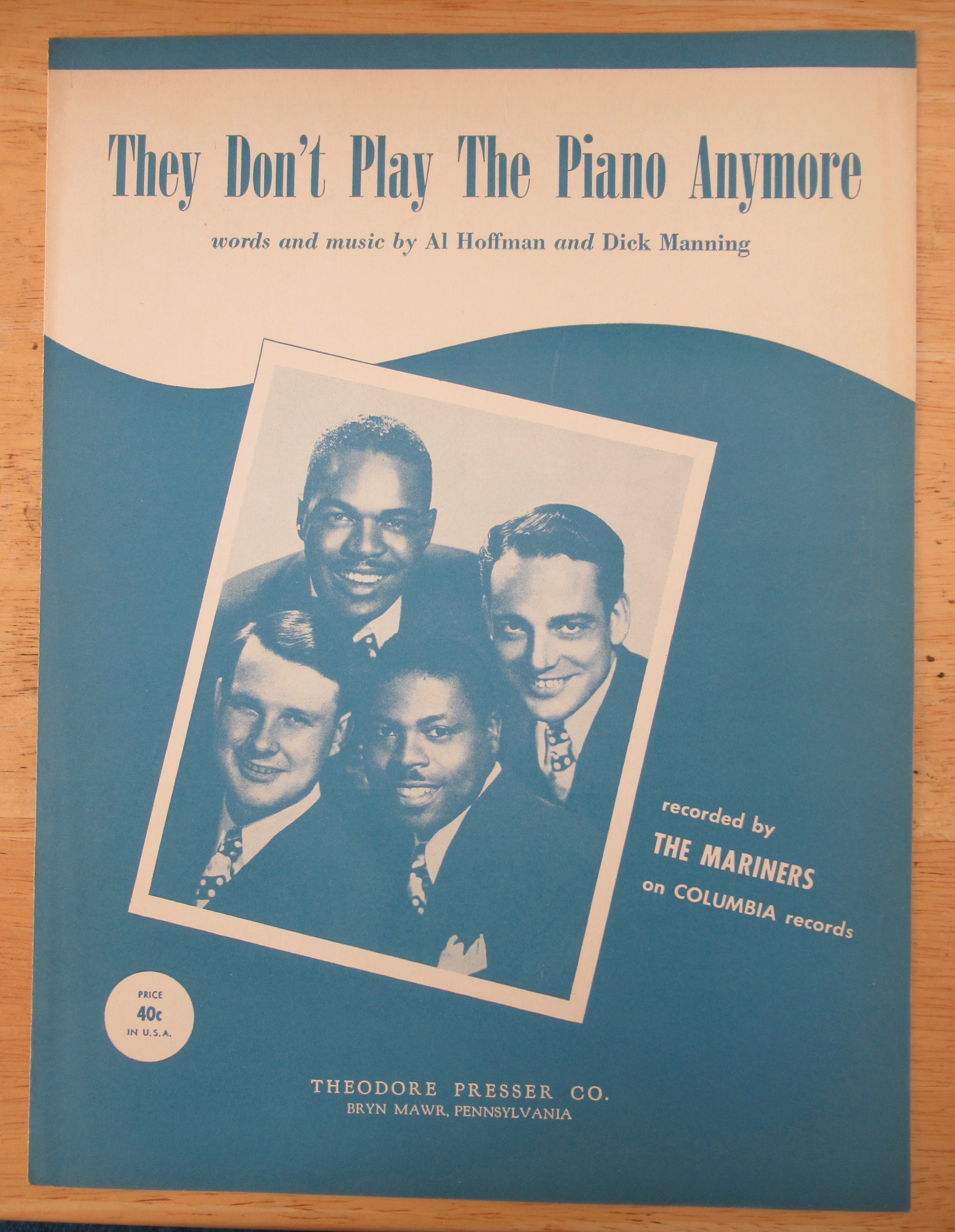 1954 They Don't Play The Piano Anymore Sheet Music