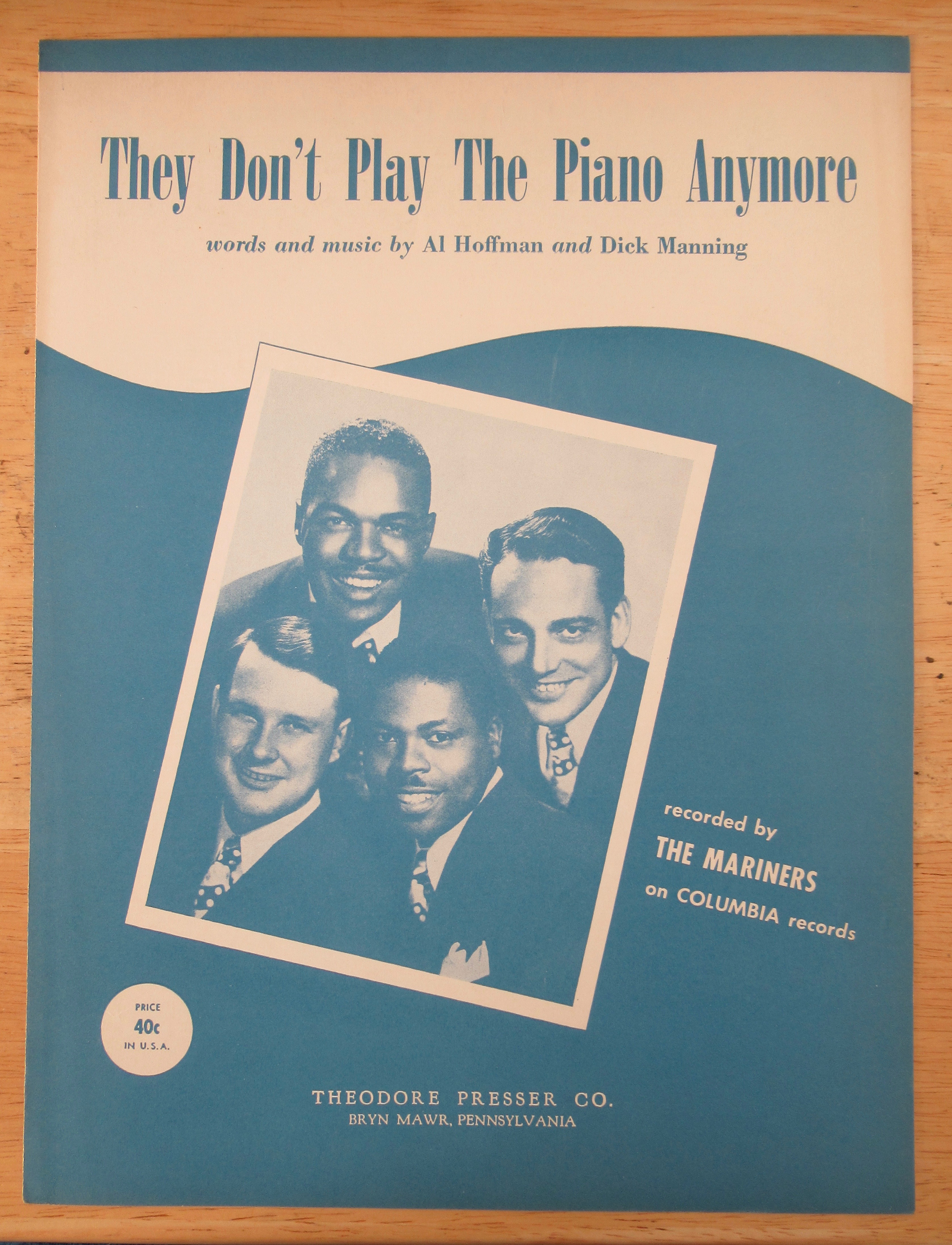 1954 They Don't Play The Piano Anymore Sheet Music