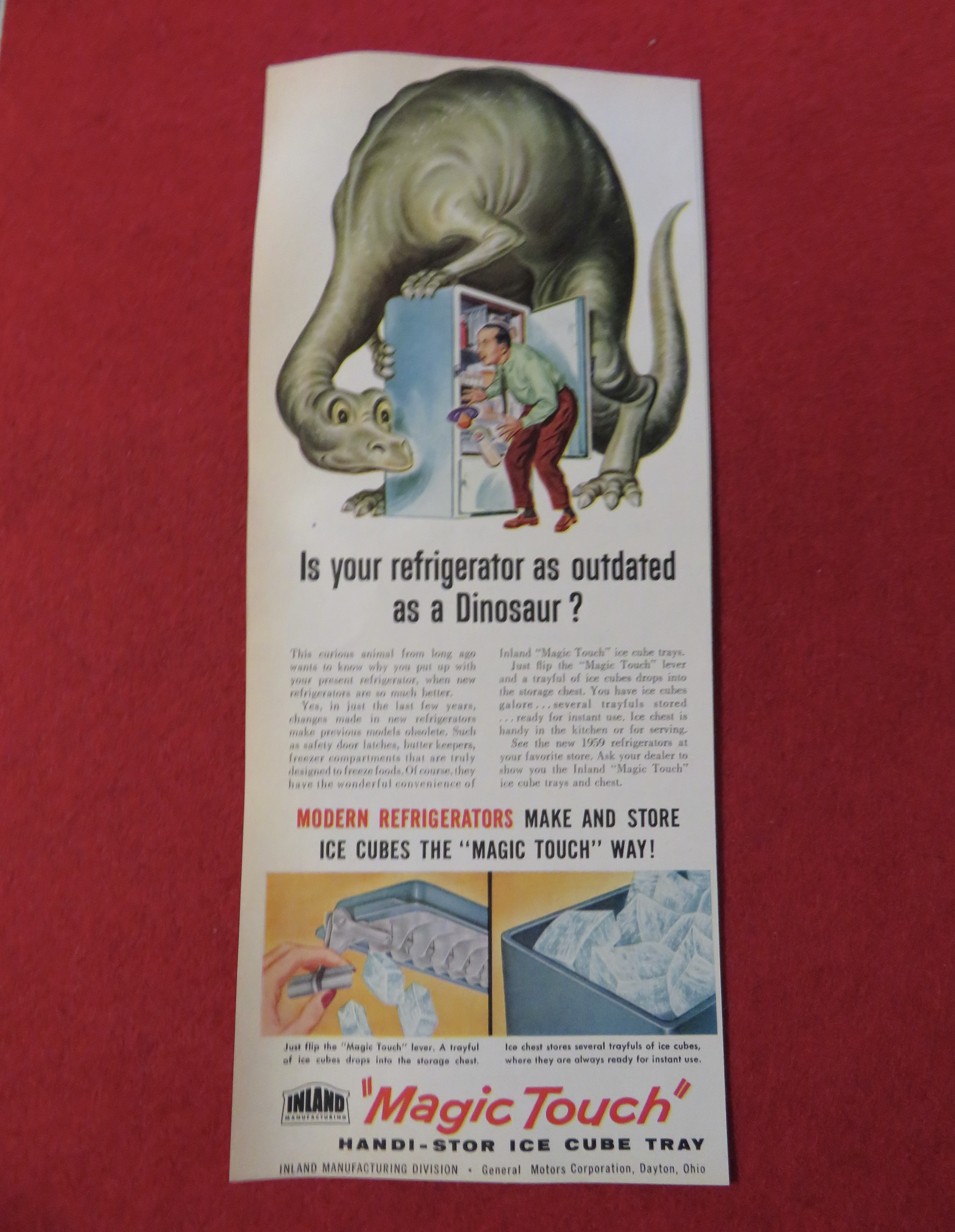 1959 Magic Touch Ice Cube Tray with Dinosaur
