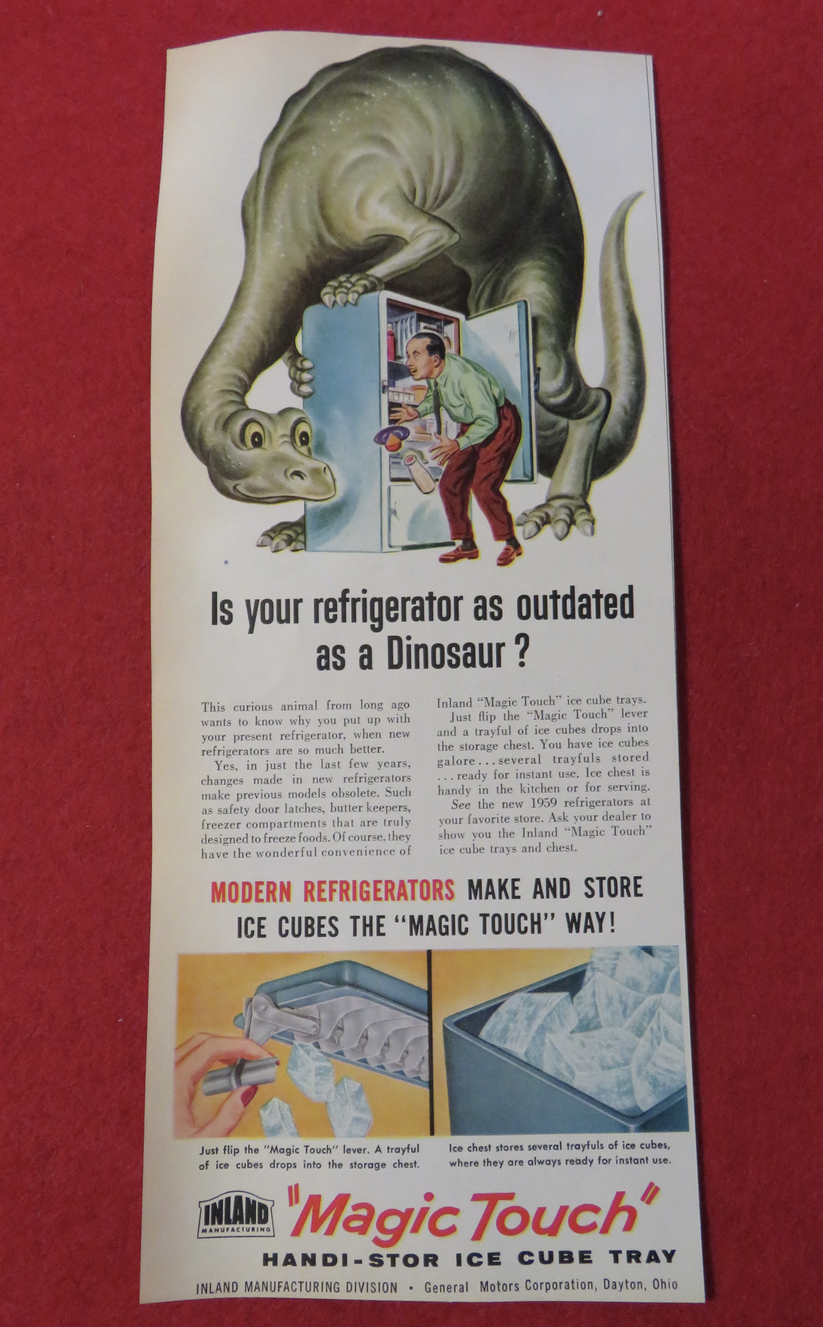 1959 Magic Touch Ice Cube Tray with Dinosaur