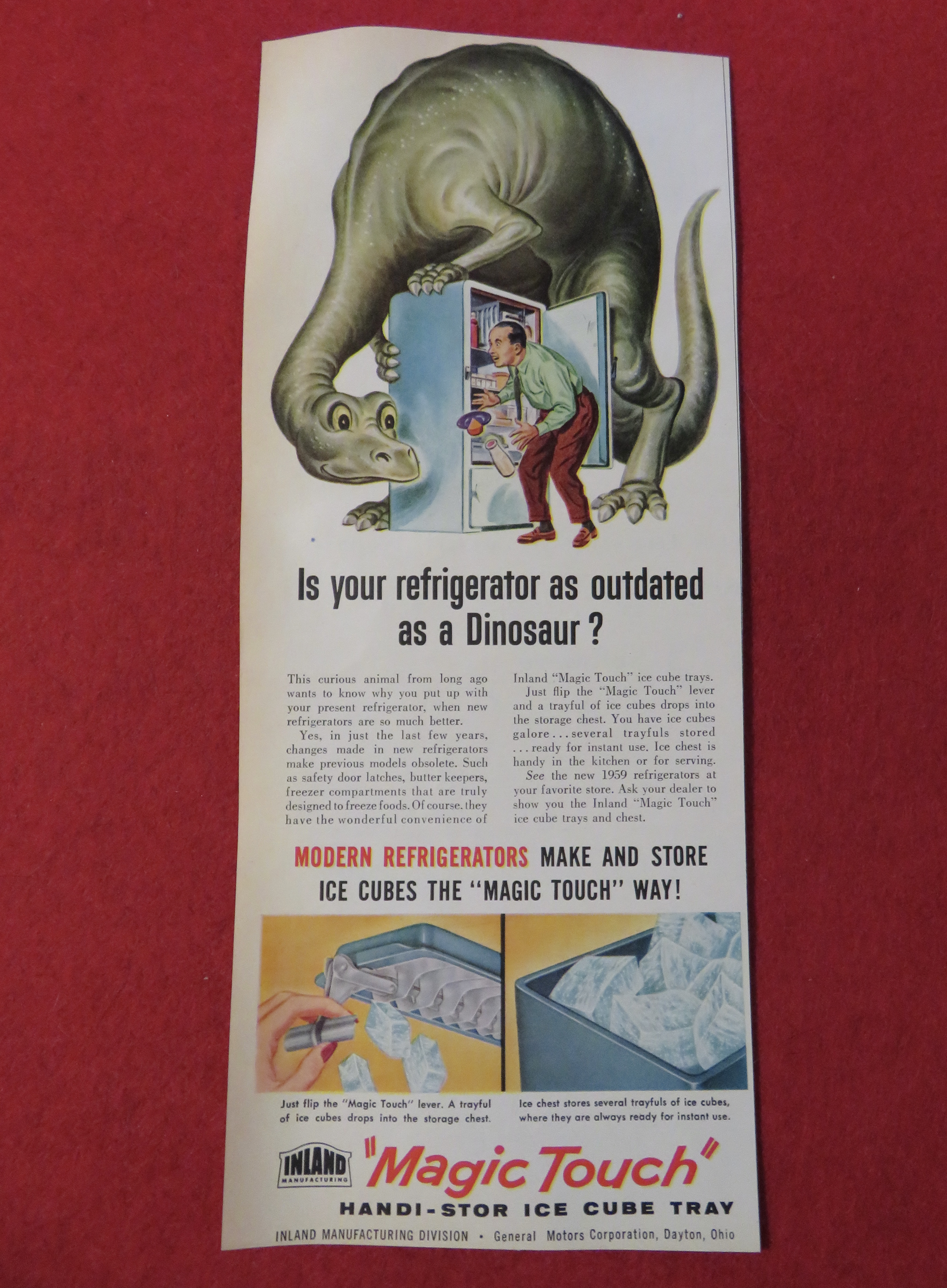 1959 Magic Touch Ice Cube Tray with Dinosaur