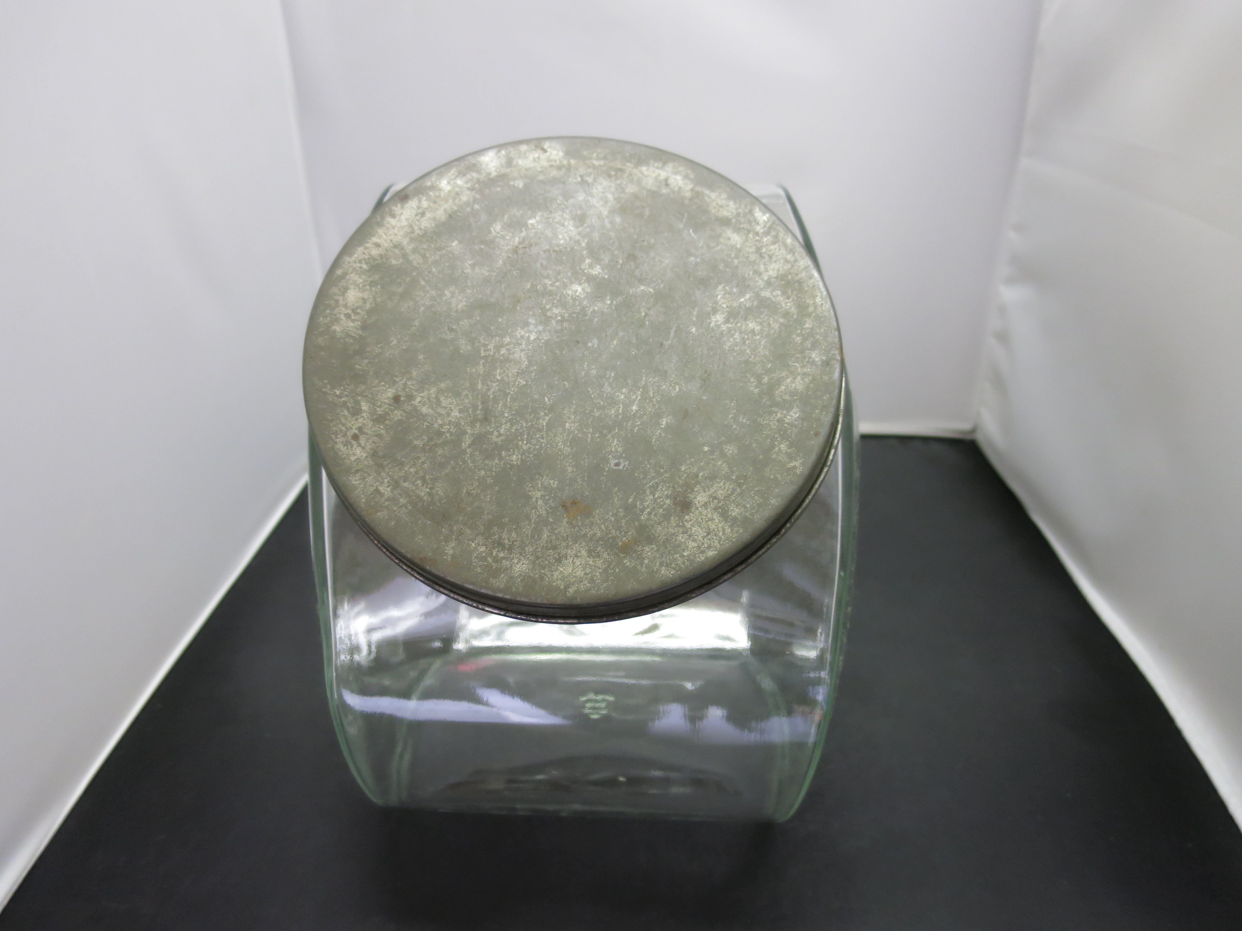 Anchor Hocking Large Glass Jar tin lid Doughnut  Jar