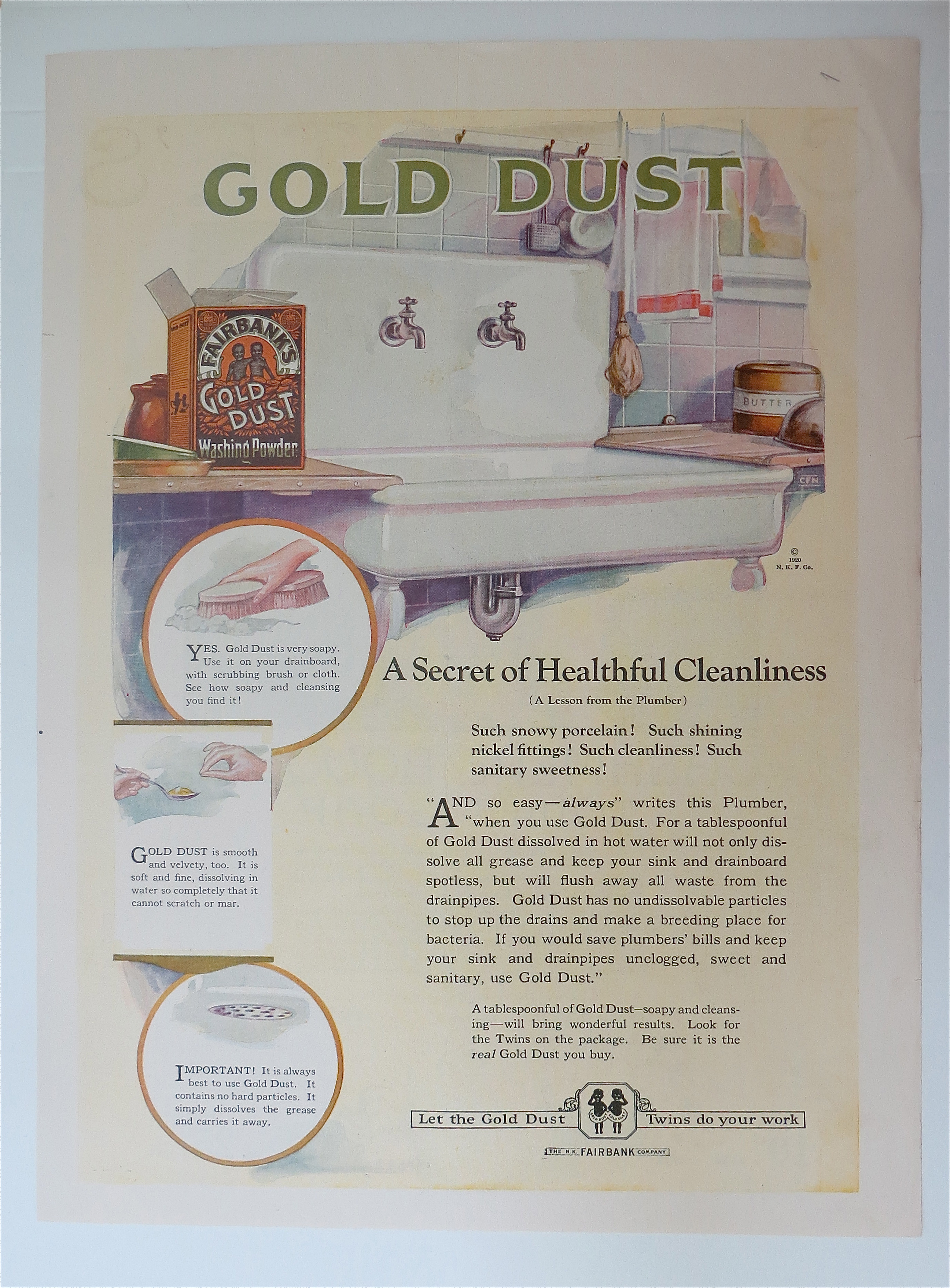 1920 Gold Dust with a Clean Kitchen Sink