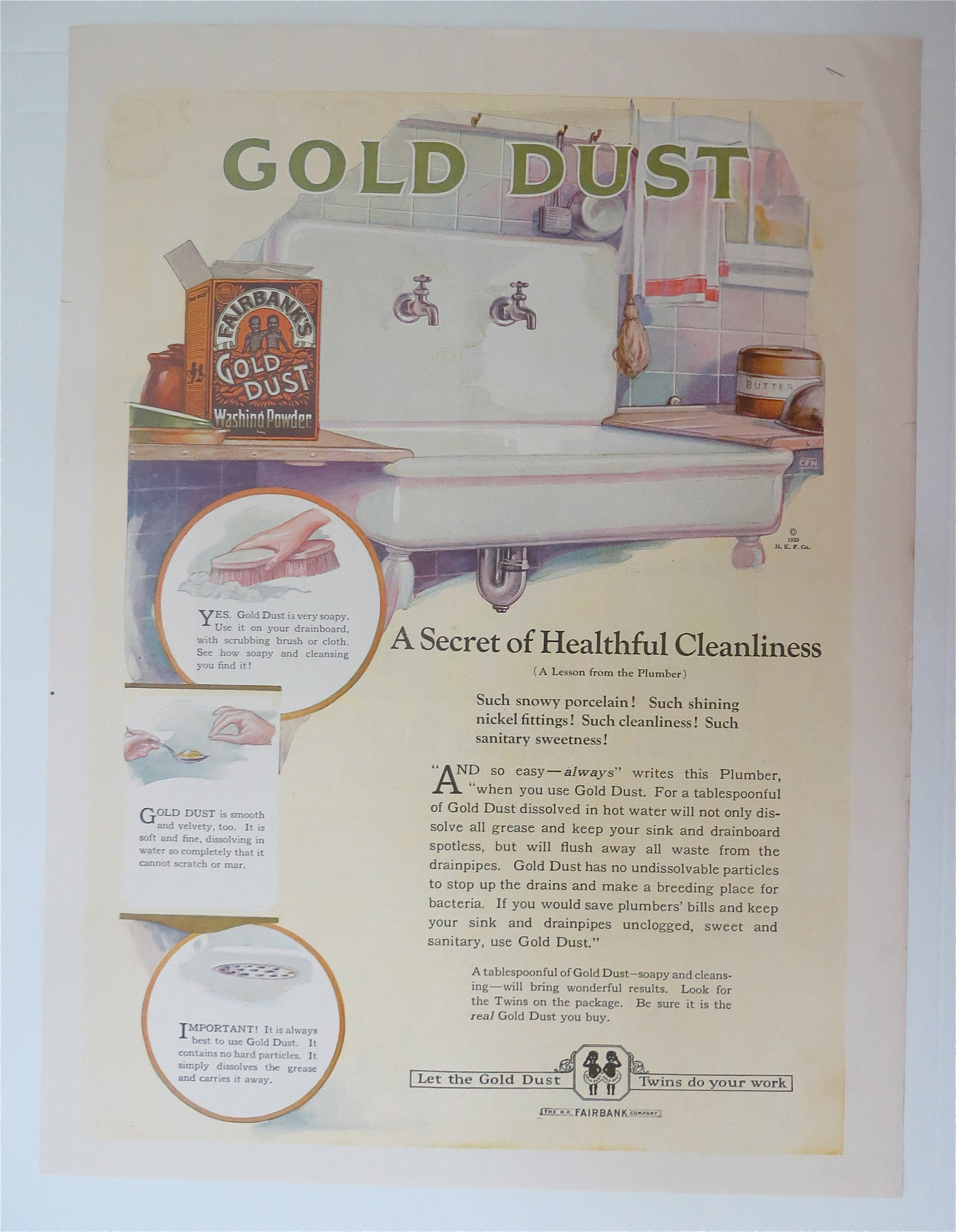 1920 Gold Dust with a Clean Kitchen Sink