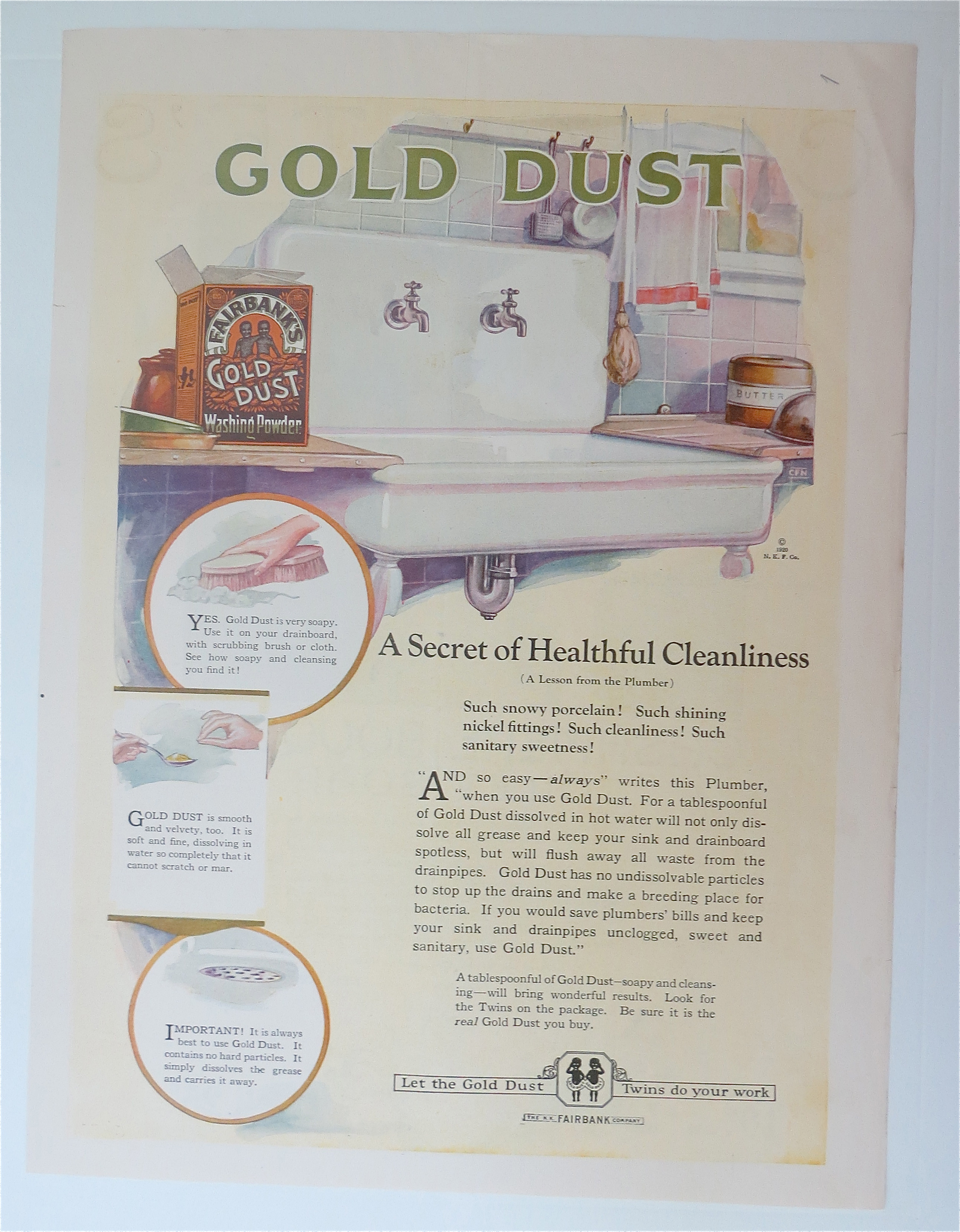 1920 Gold Dust with a Clean Kitchen Sink