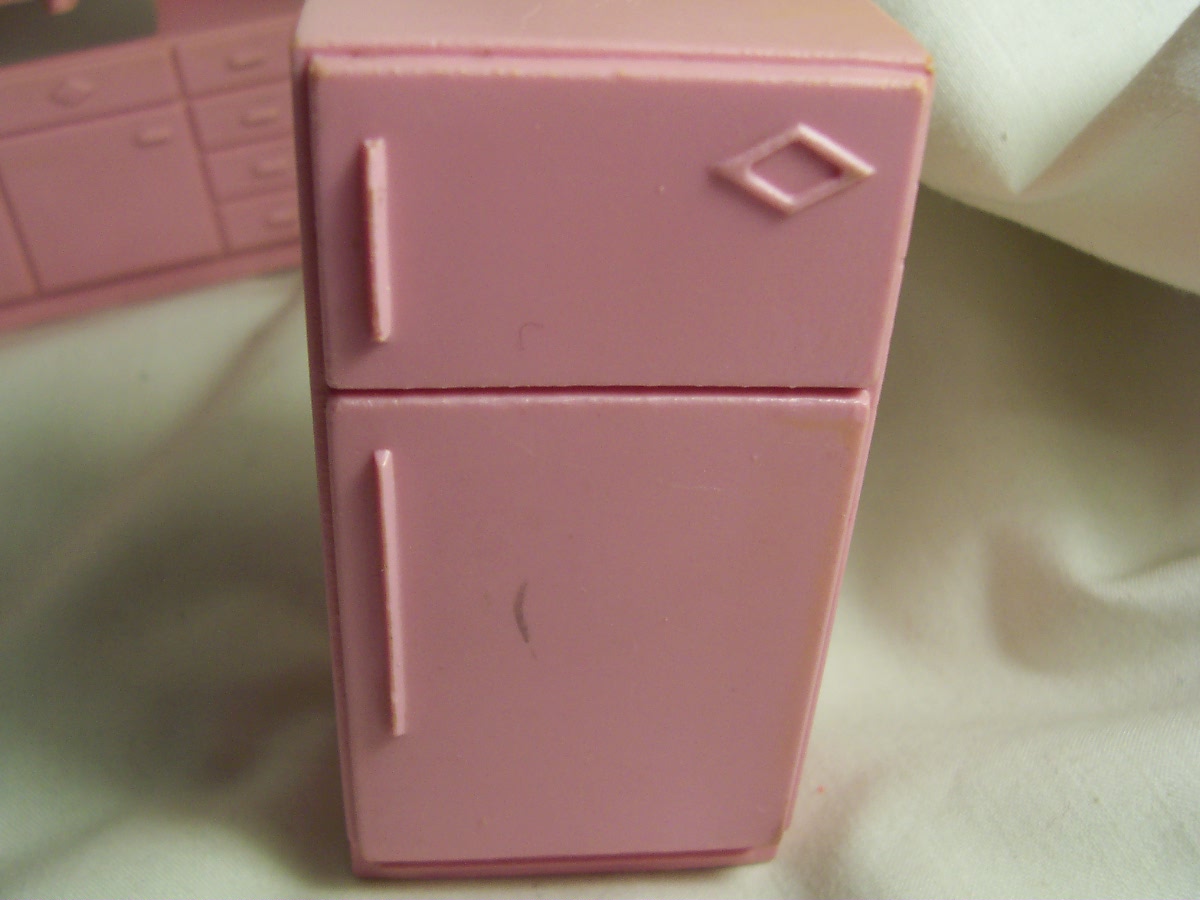 Dollhouse Kitchen Set Cupboards Stove Fridge