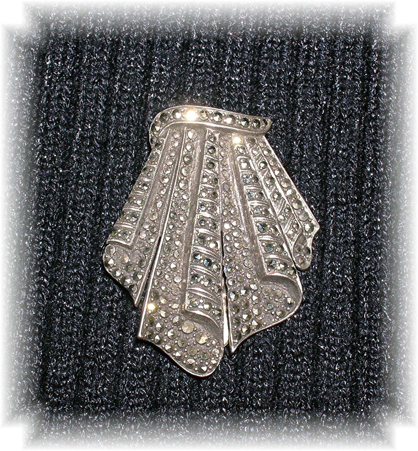 Dress Clip Silver and Marquisite 1920's