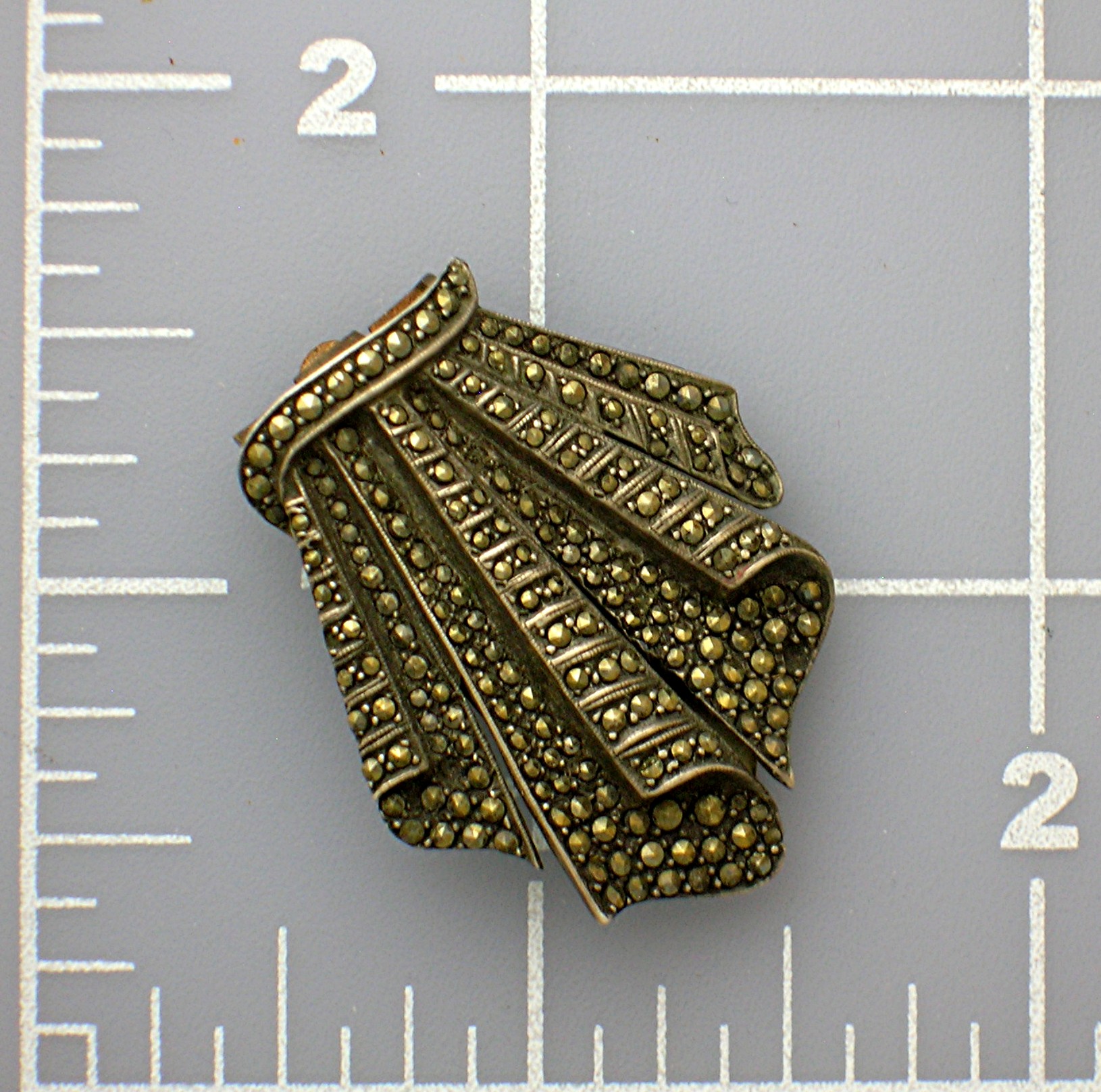 Dress Clip Silver and Marquisite 1920's