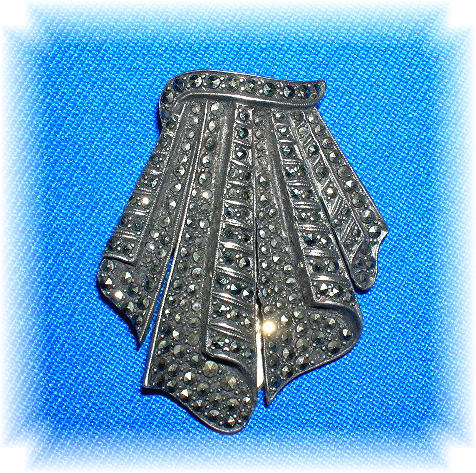Dress Clip Silver and Marquisite 1920's