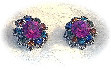 Brilliant Jewel Austrian Crystal Clip Earrings