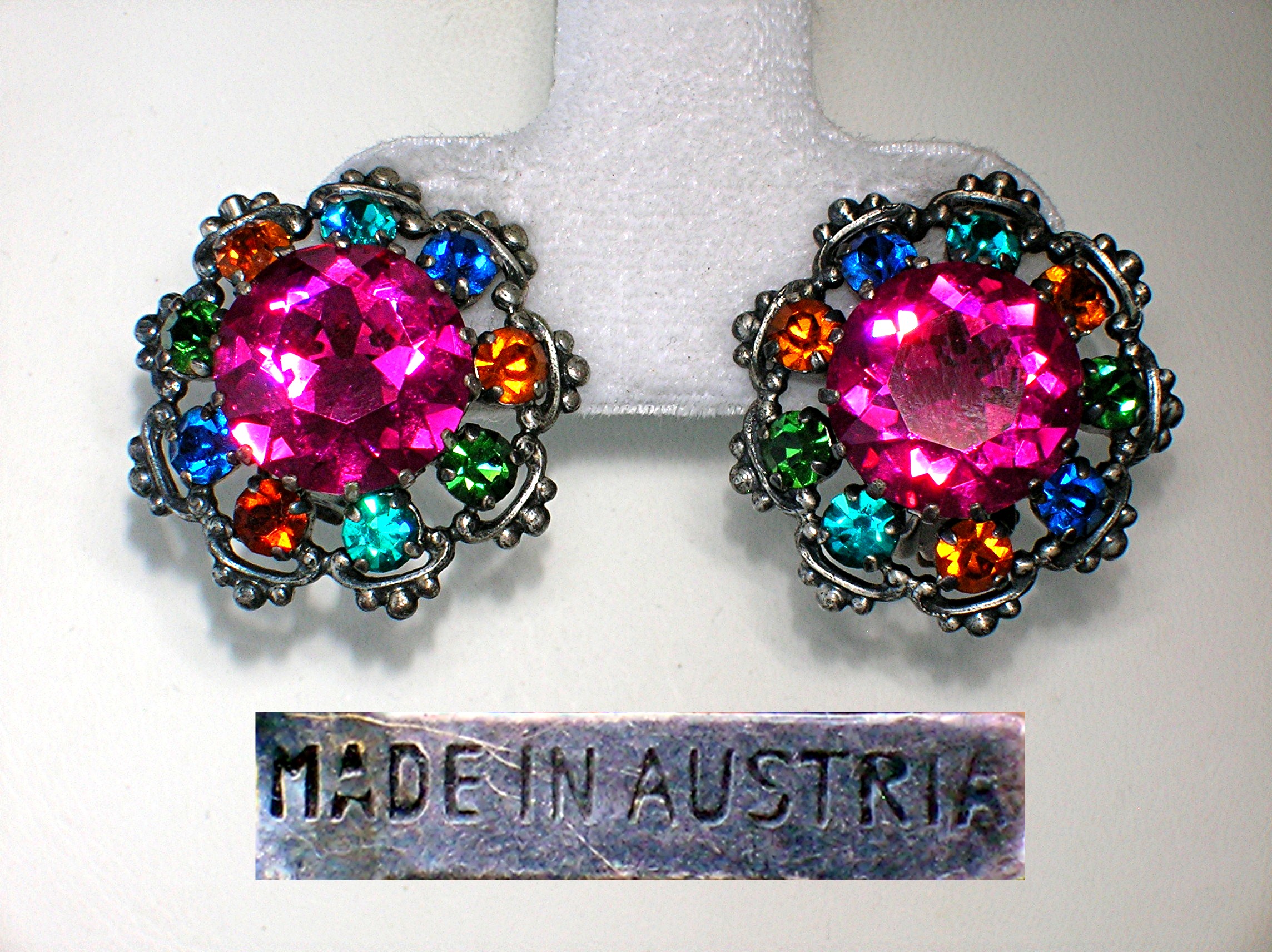 Brilliant Jewel Austrian Crystal Clip Earrings