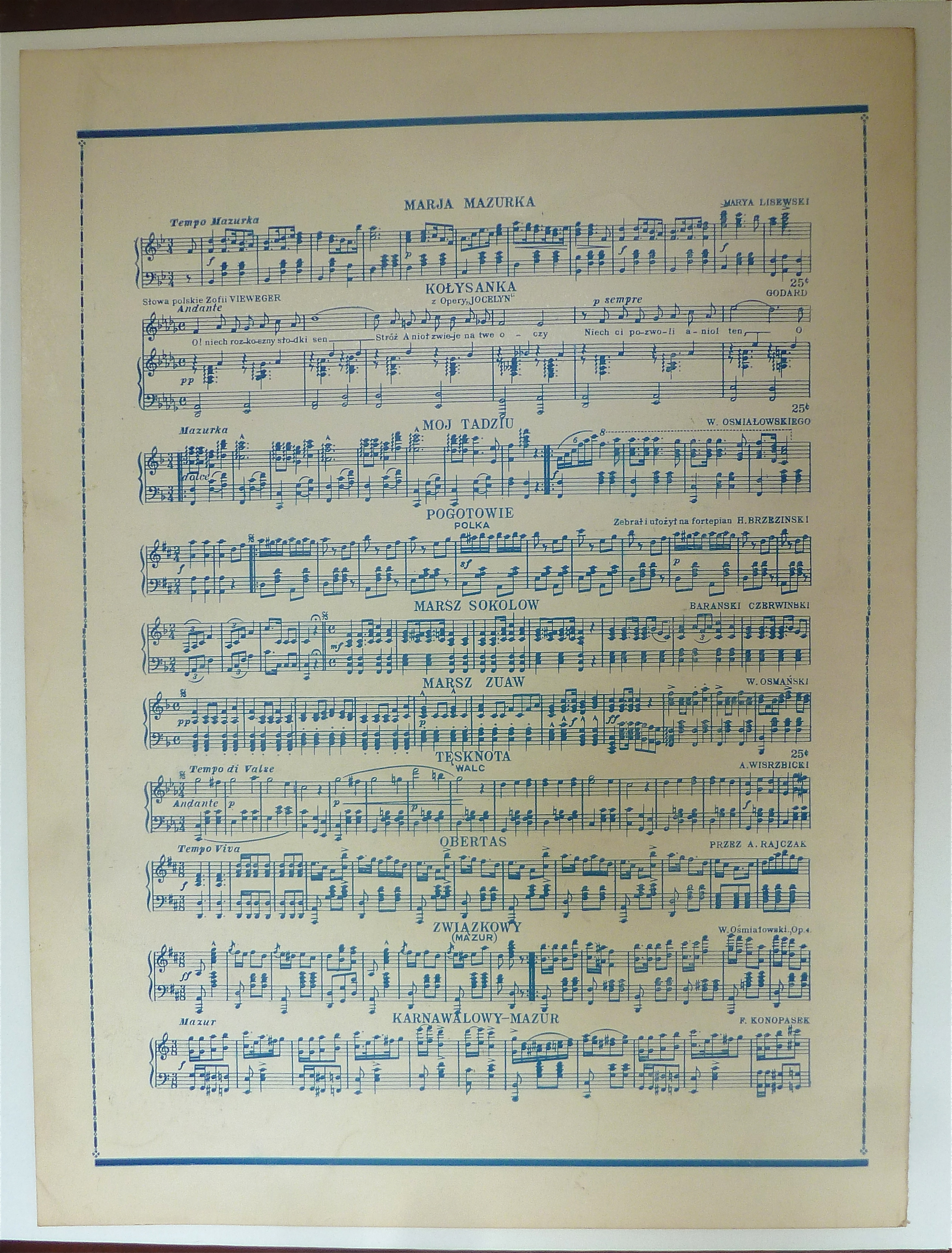 Sheet Music 1923 Luby Slowiku Walc (Lovely Nightingale)
