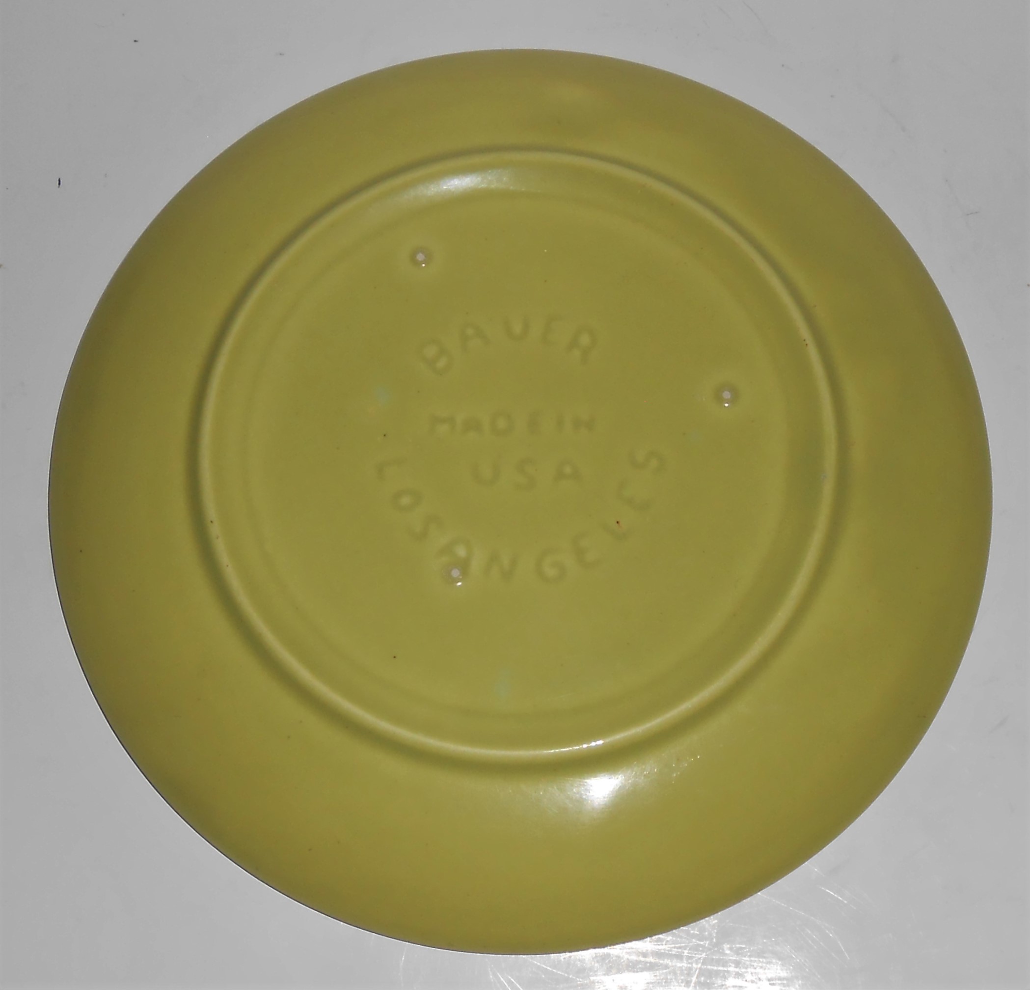 Bauer Pottery Mission Moderne Chartreuse Salad Plate
