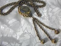 Necklace Citrine & 36 Inch Gold Fill Slide Tassles