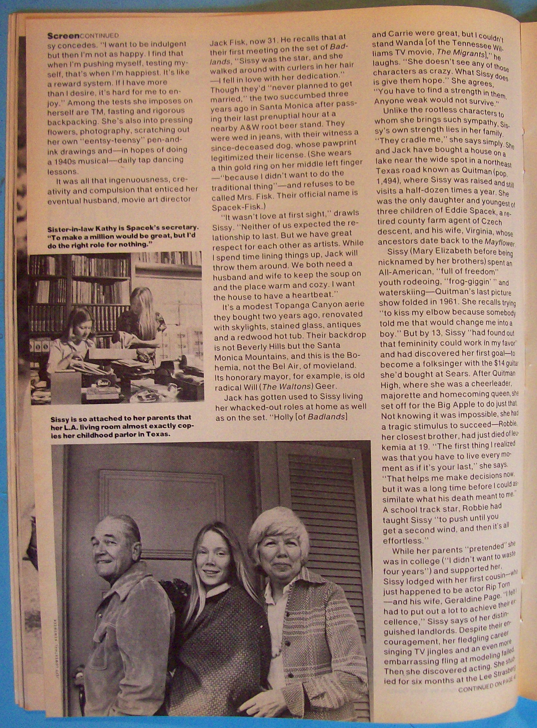 People Magazine August 22, 1977 Sissy Spacek