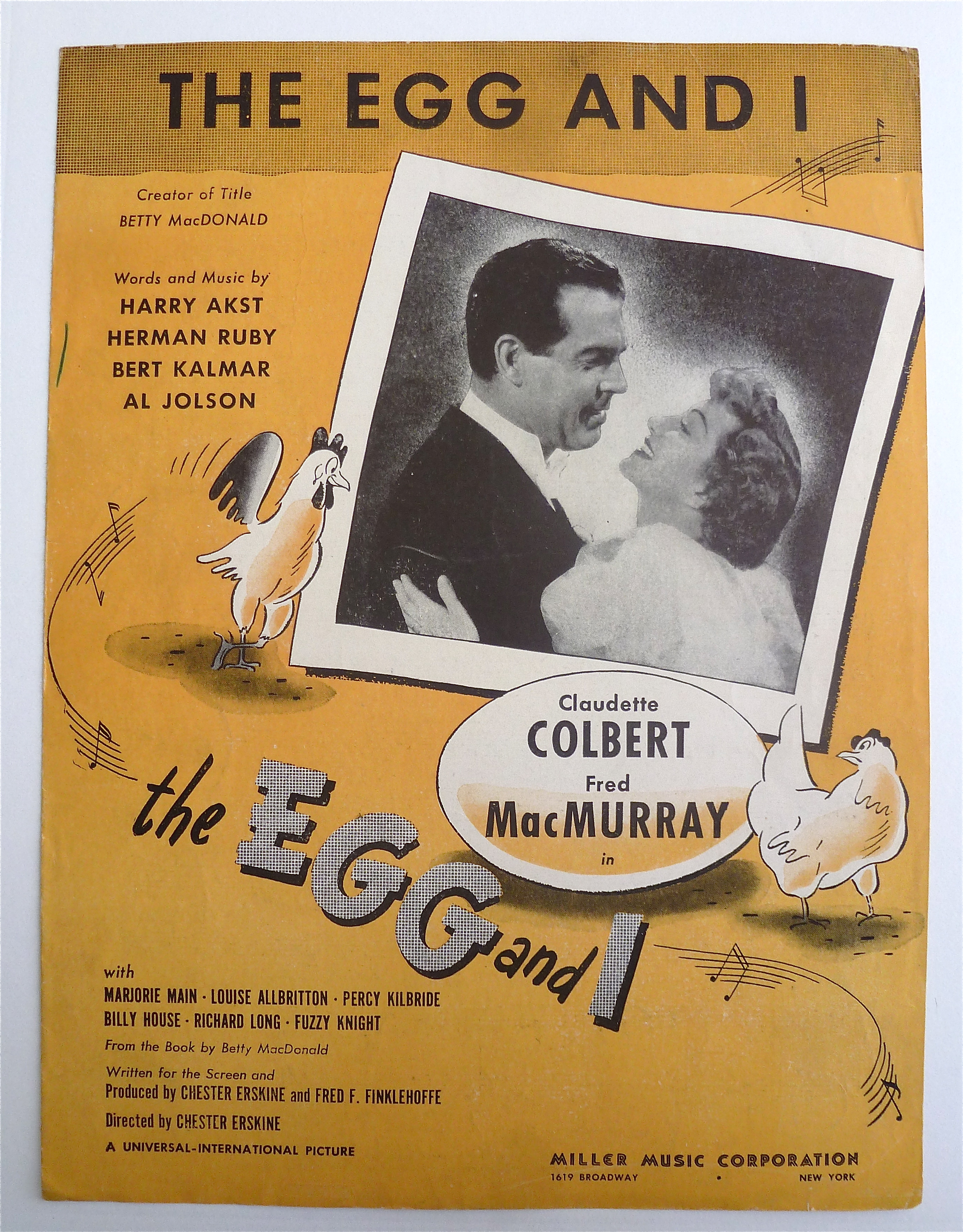 Sheet Music For 1947 The Egg And I