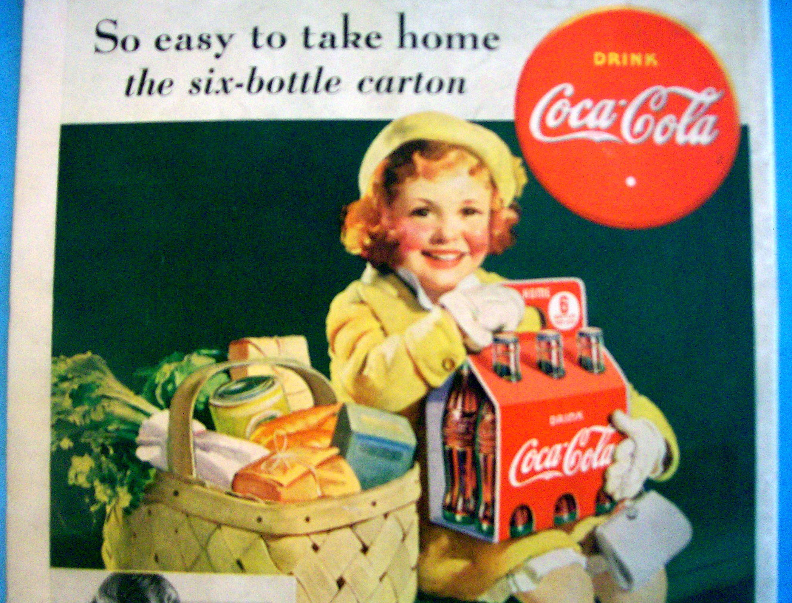 1938 Coca Cola (Coke) with Little Girl & Six Pack