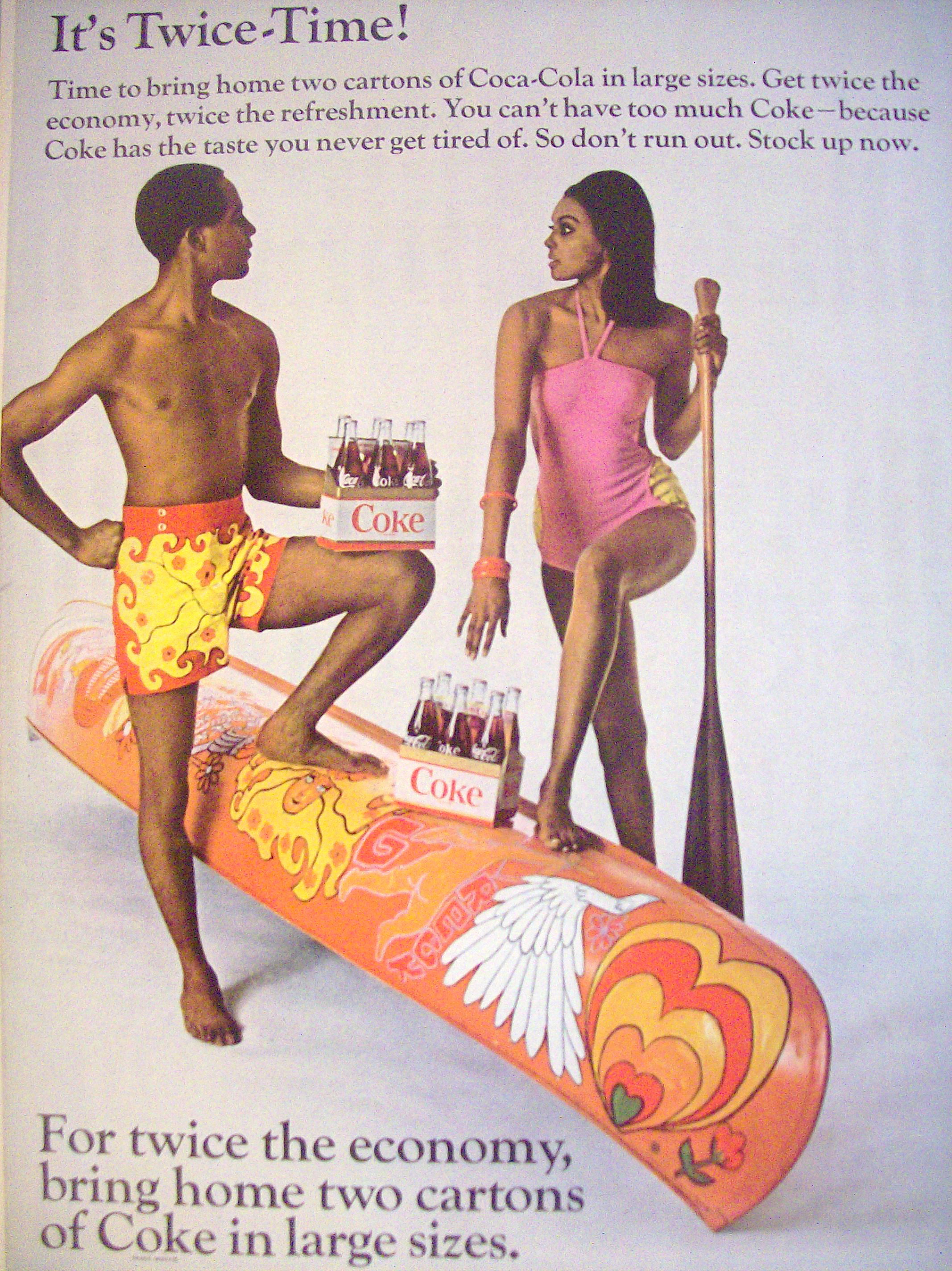 1968 Coca Cola (Coke) with Man, Woman & Canoe