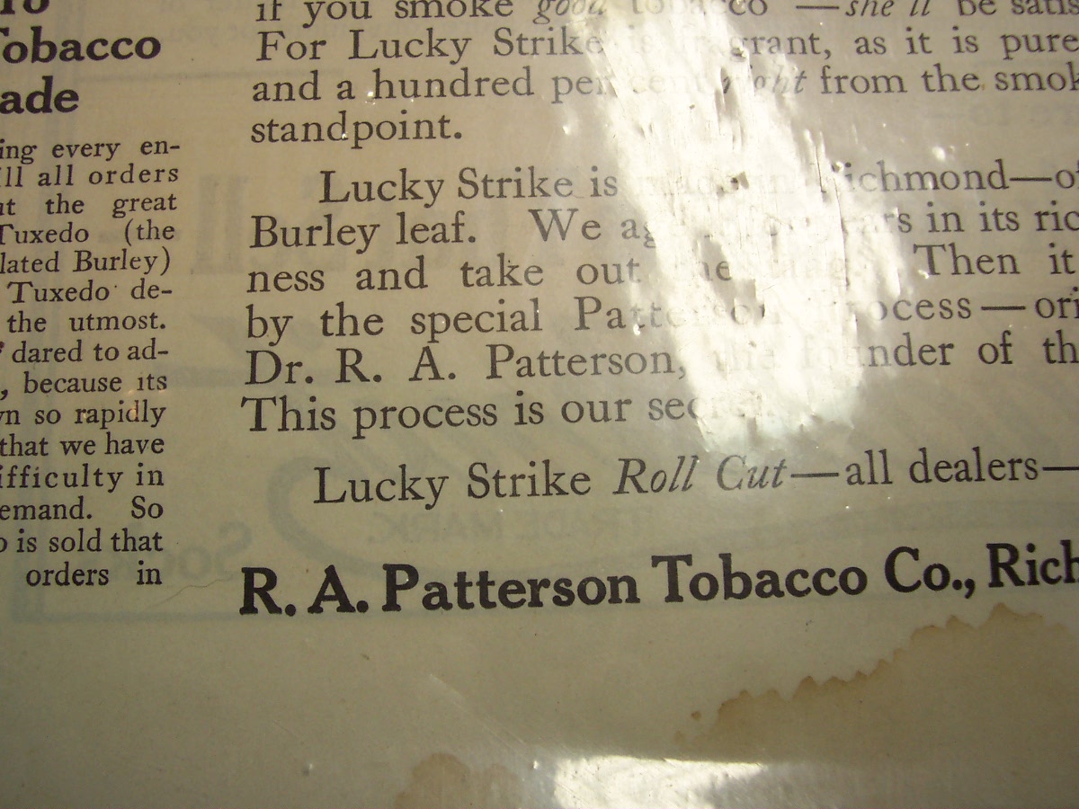 Lucky Strike Tobacco Advertising sheet