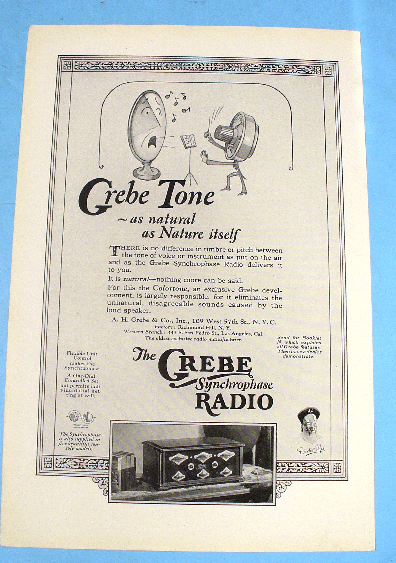 1927 Grebe Synchrophase Radio w/ Grebe Tone
