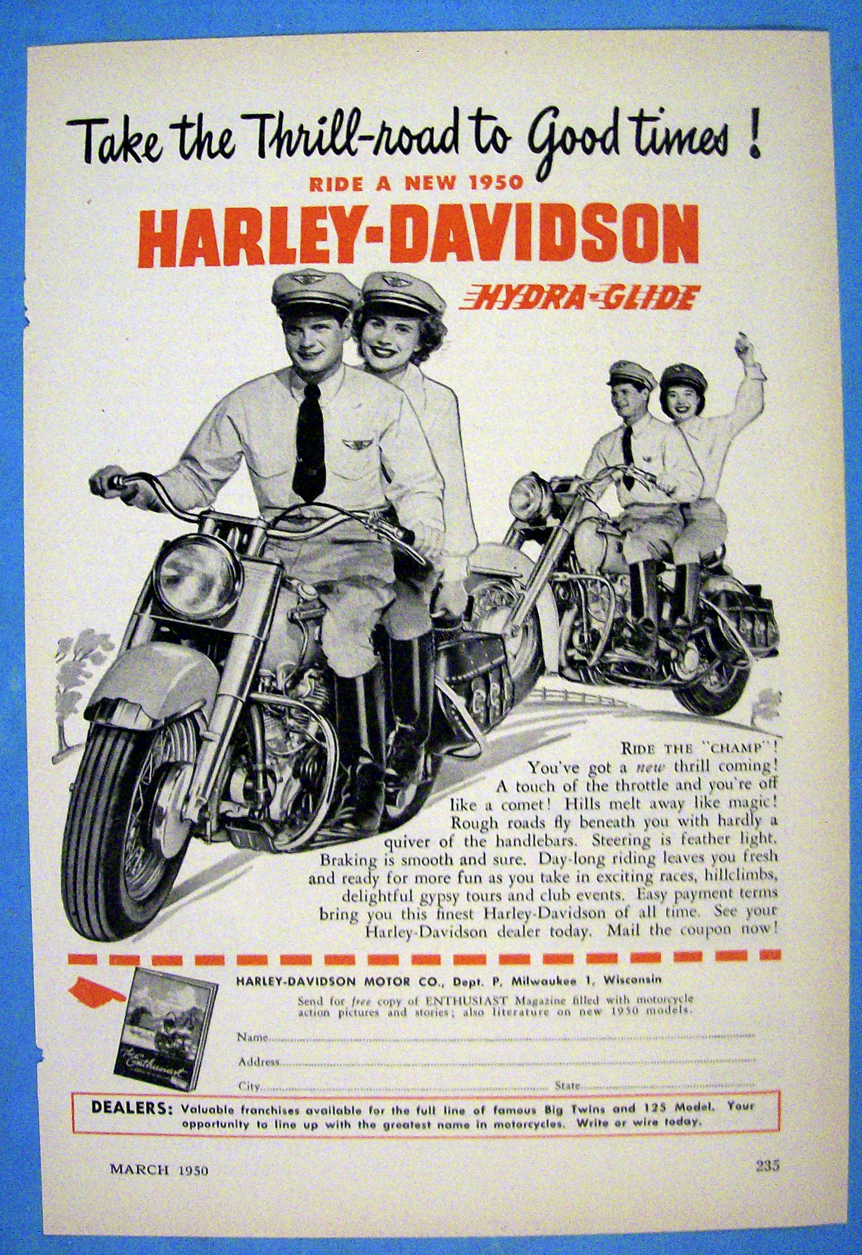 1950 Harley Davidson Hydra Glide with 2 Couples