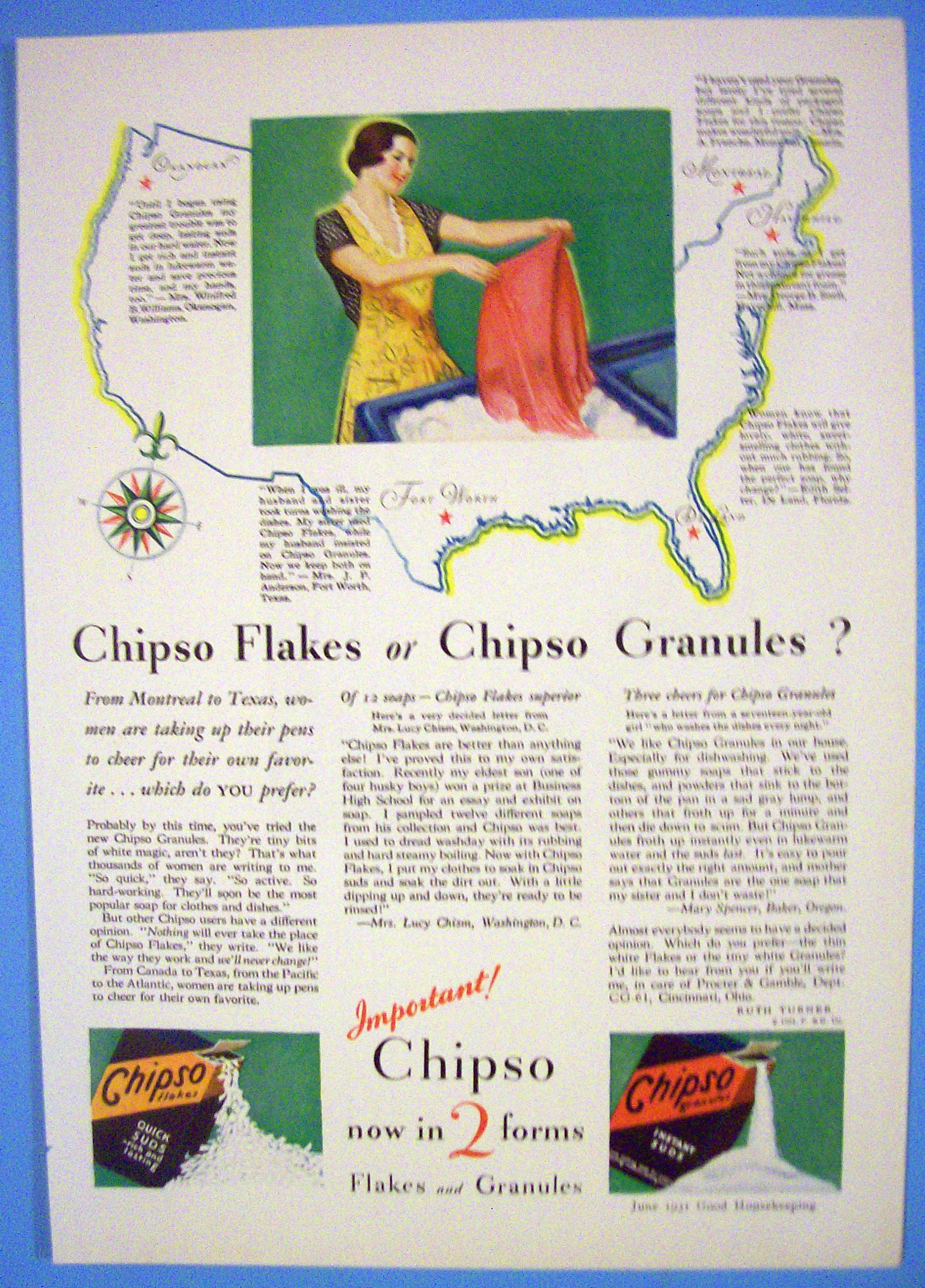1931 Chipso with Woman Washing The Clothes