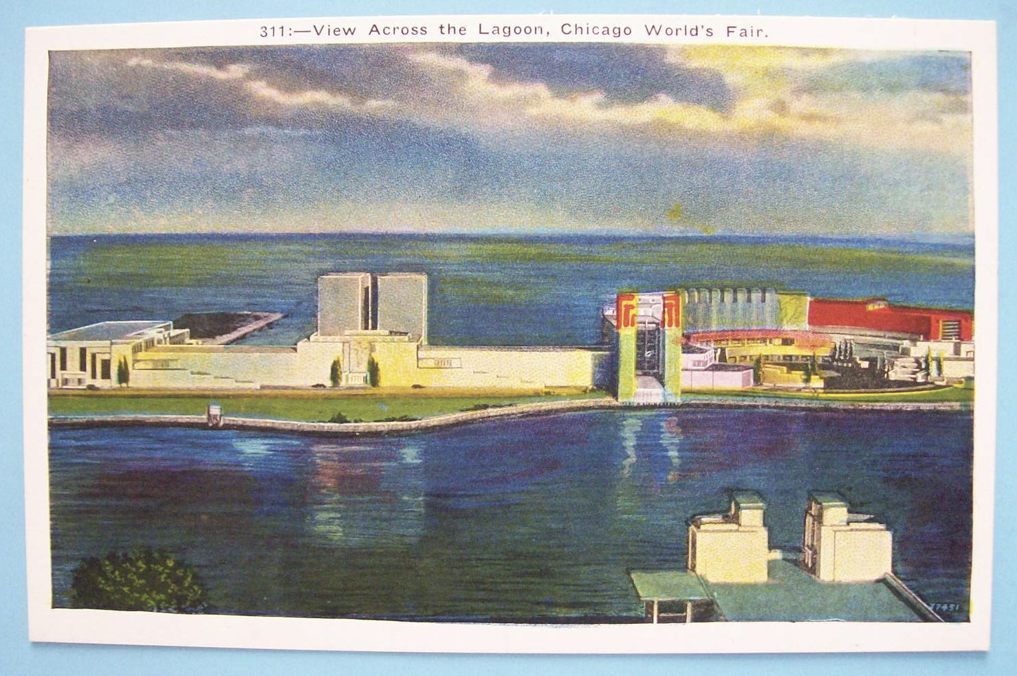 1933 Century Of Progress Across the Lagoon Postcard