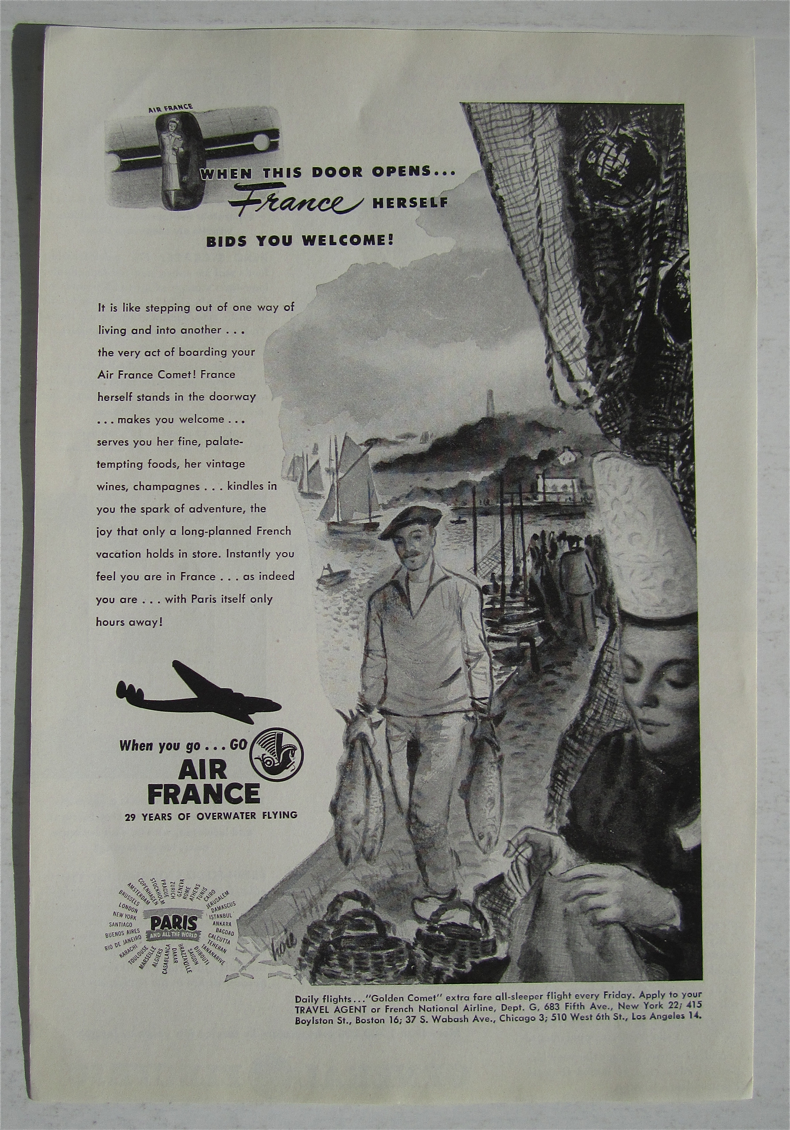 1948 Air France with a Pier & Fisherman