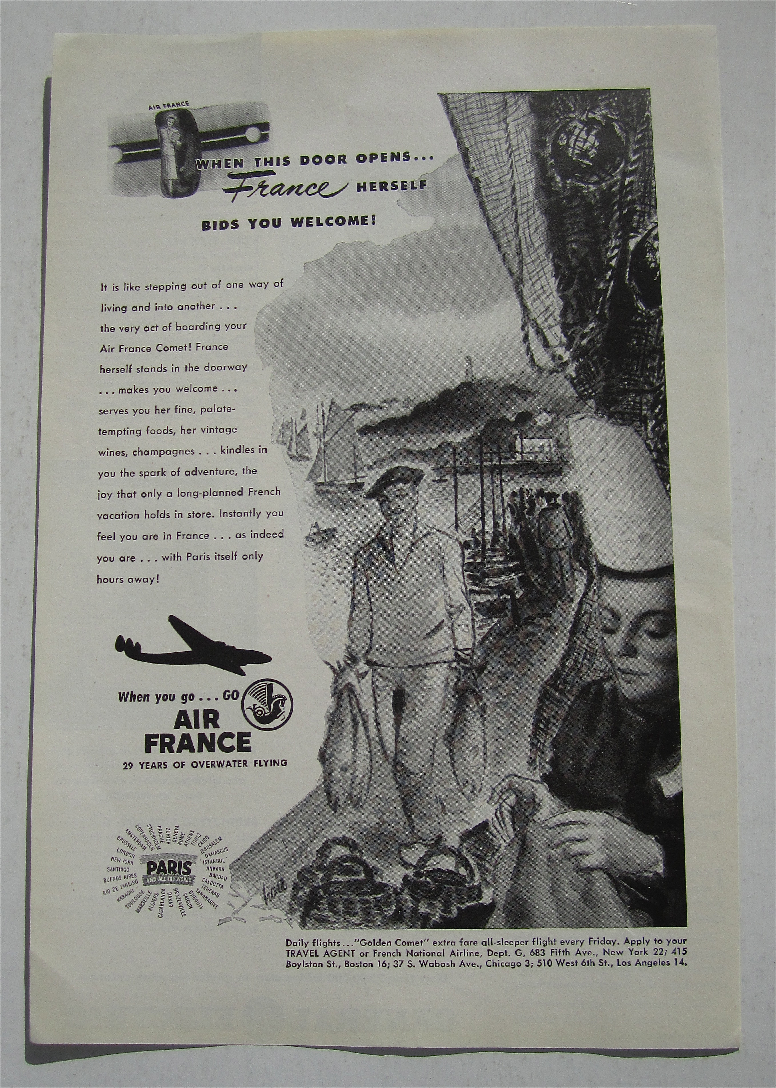 1948 Air France with a Pier & Fisherman