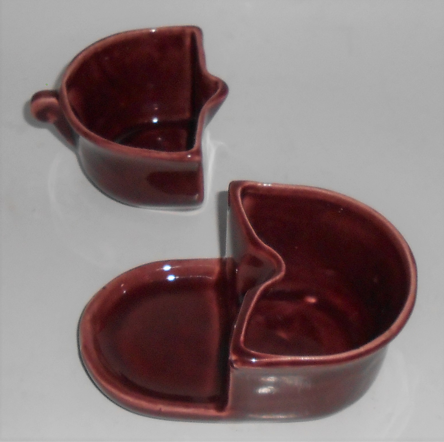 Camark Pottery Maroon Demitasse Creamer/Sugar Bowl Set