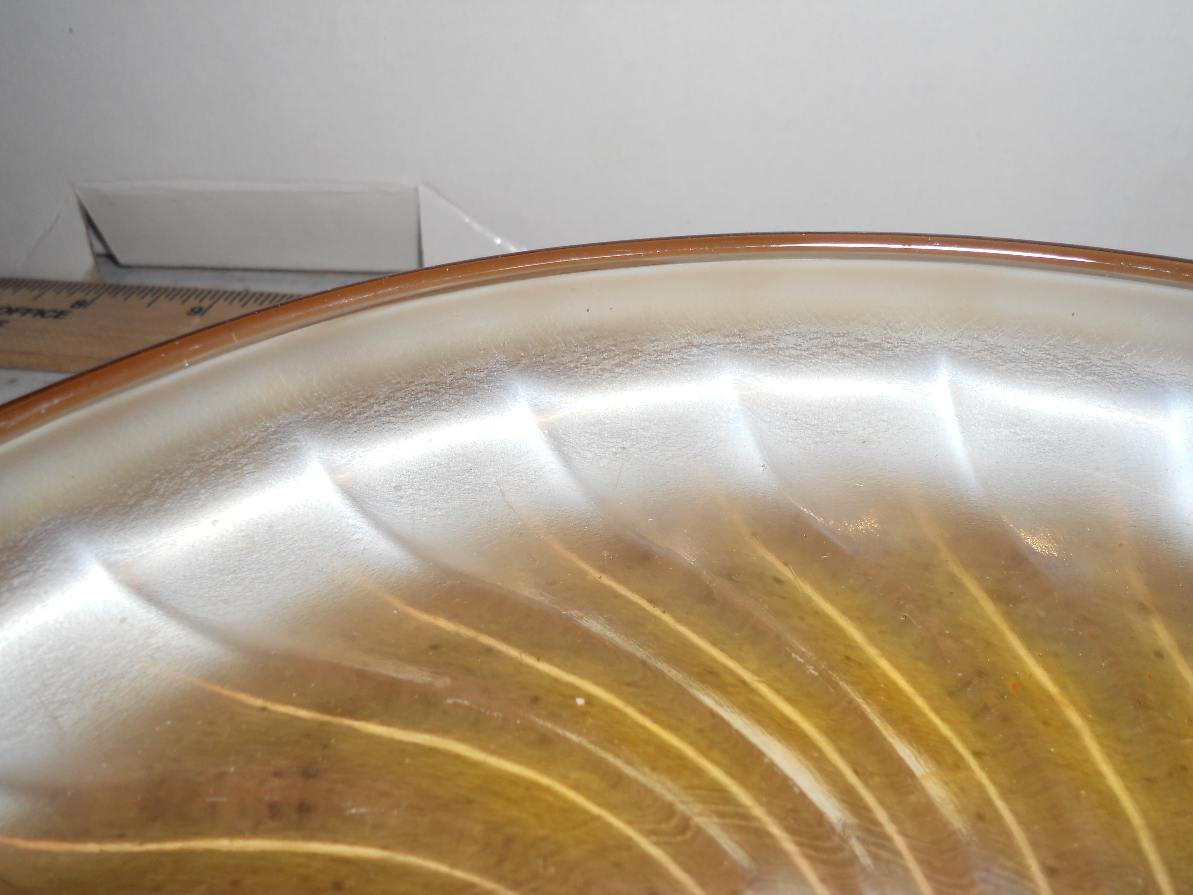 Carnival Glass Bowl W/ Swirled Pattern