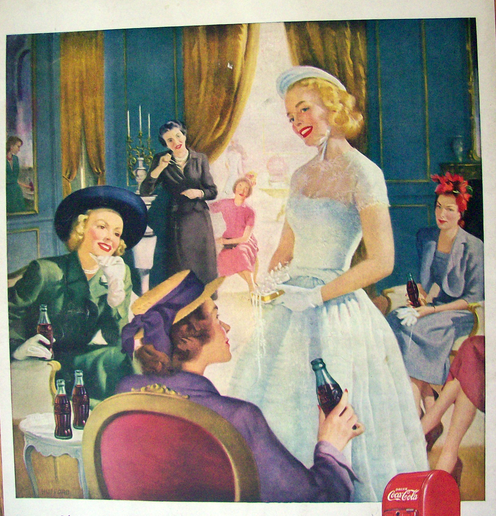 1949 Coca Cola (Coke) with Girls Sitting at a Table