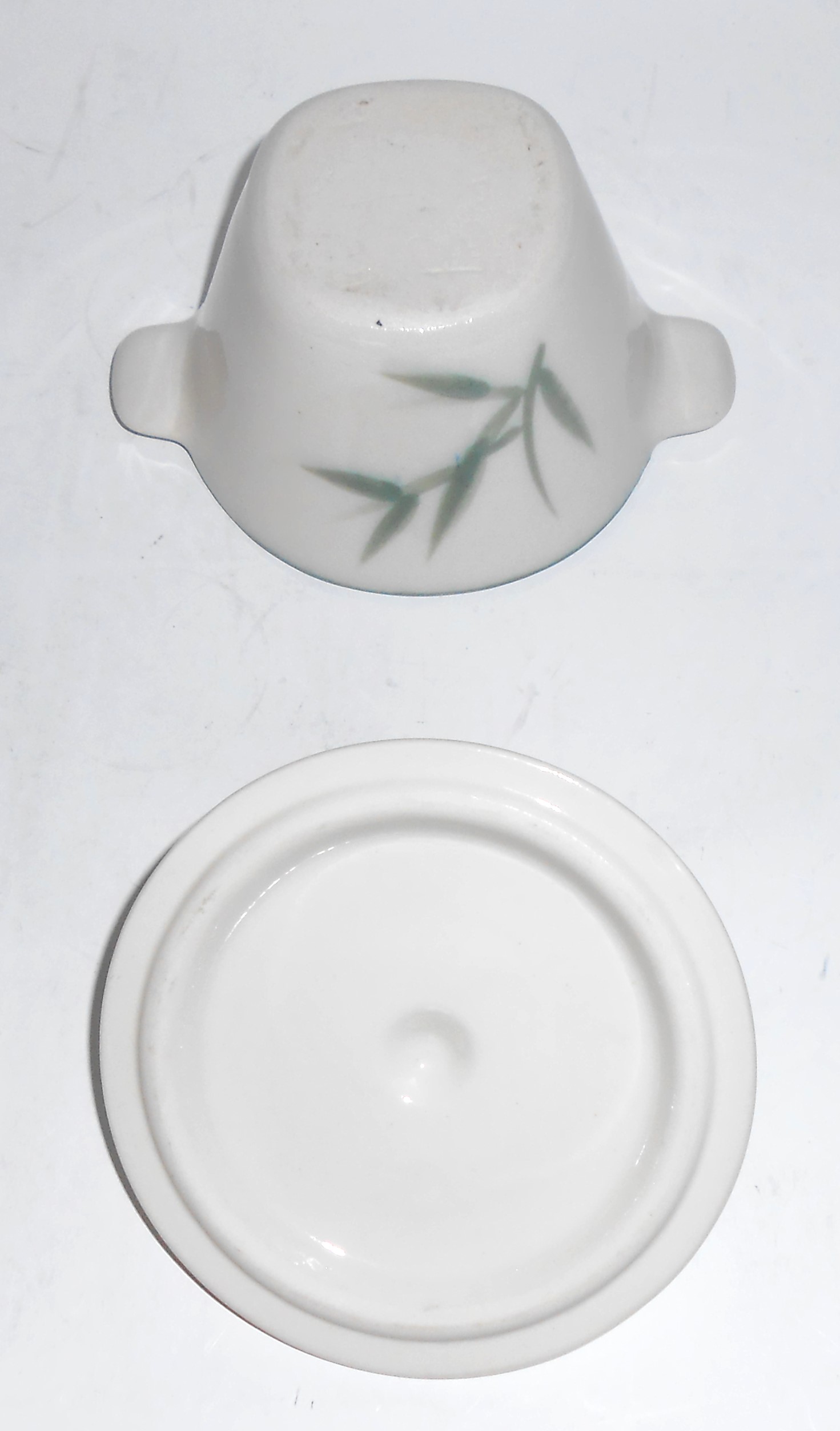 Winfield China Pottery Green Bamboo Covered Soup Bowl
